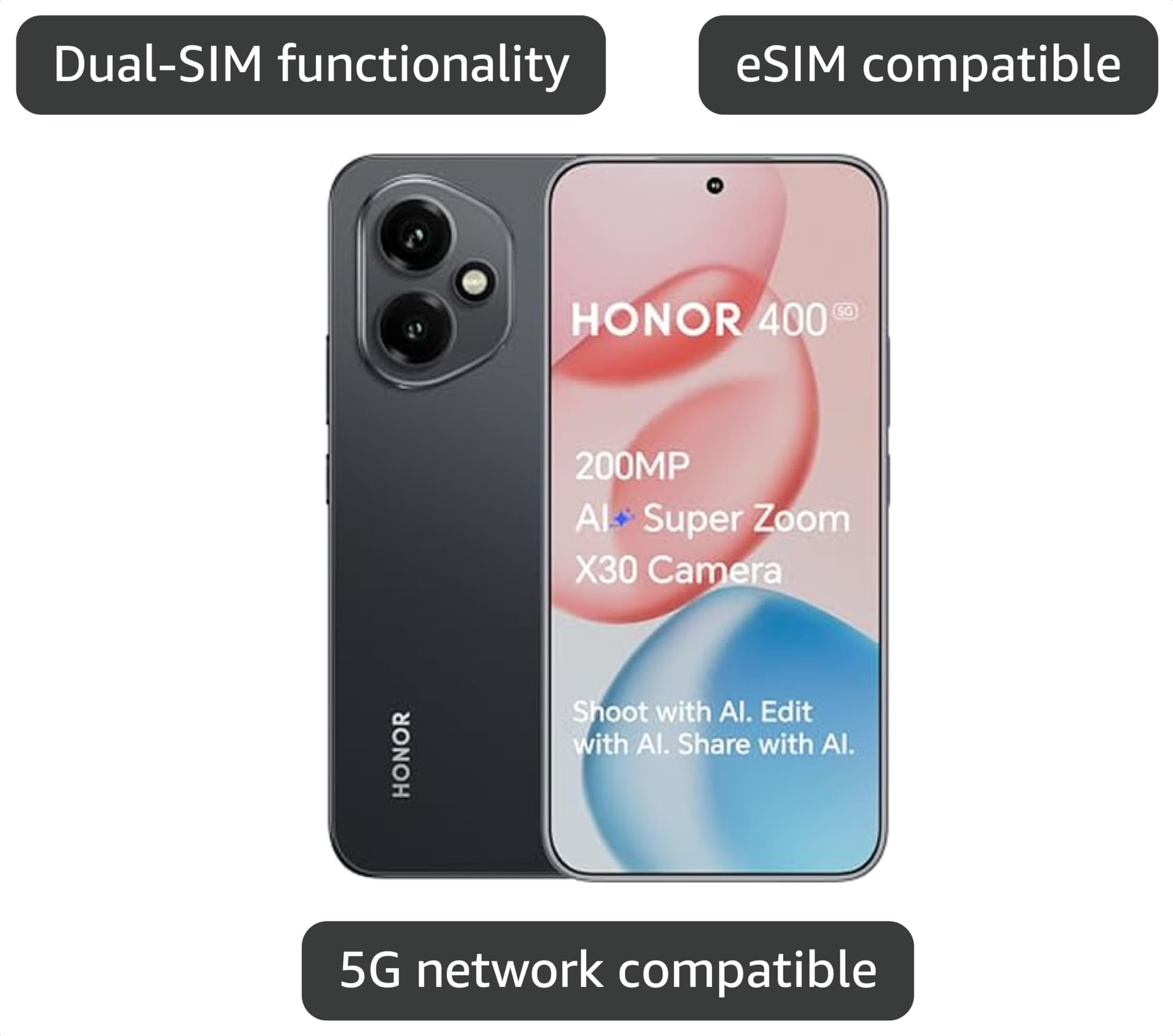 Amazon.com: HONOR 400 Dual-SIM 256GB ROM + 8GB RAM (GSM Only | No