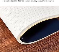 Vista 5 de Cuaderno con renglones para el trabajo, tapa dura, 7.2 x 9.6 pulgadas, diarios de piel B5, 160 páginas, papel grueso de 100 GSM, color caqui