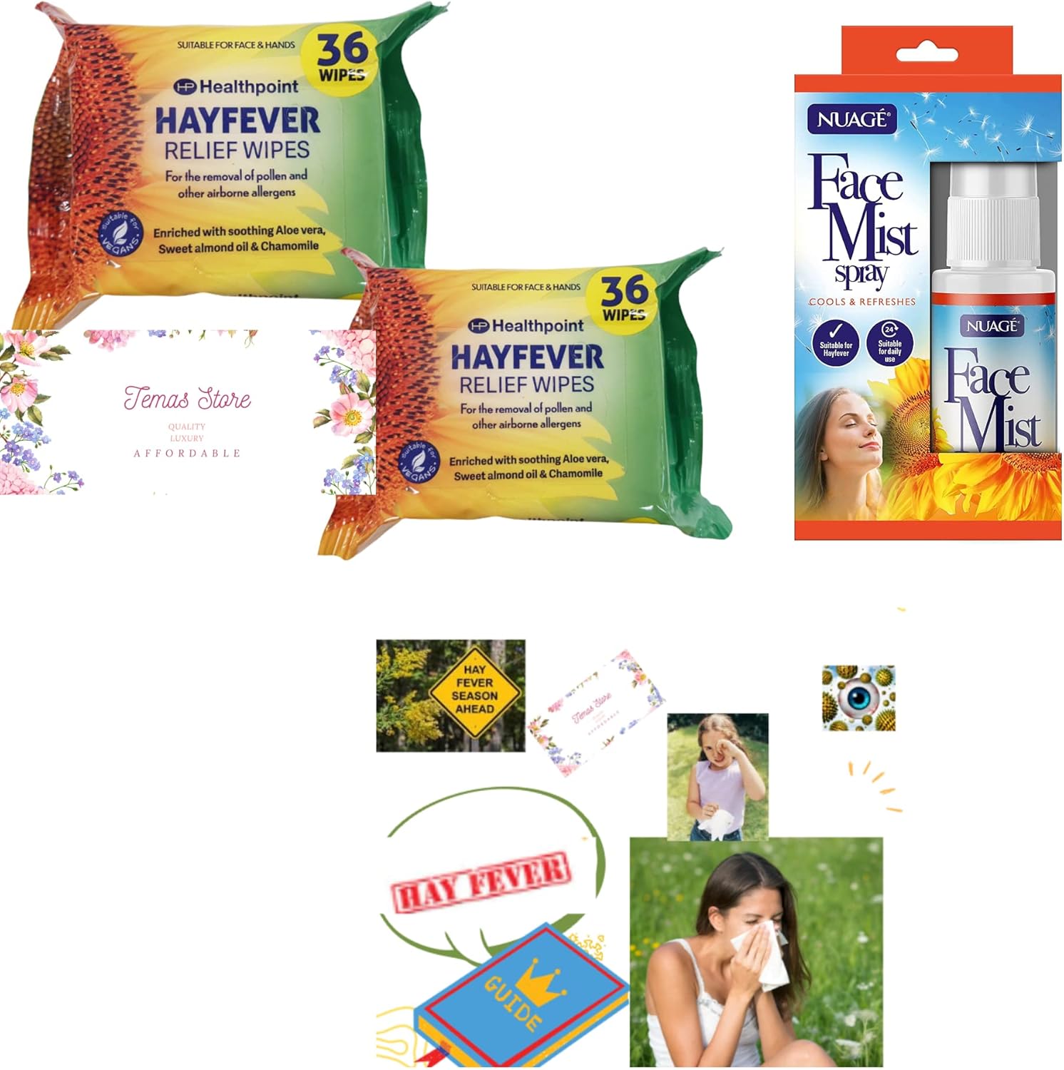 Temas Hay Fever Relief Bundle Healthpoint Hay Fever Relief Wipes