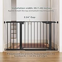 Cumbor 29.7-46" Auto Close Baby Gate for Stairs - Mom's Choice Award Winner, Pressure Mounted Dog Gate, Black