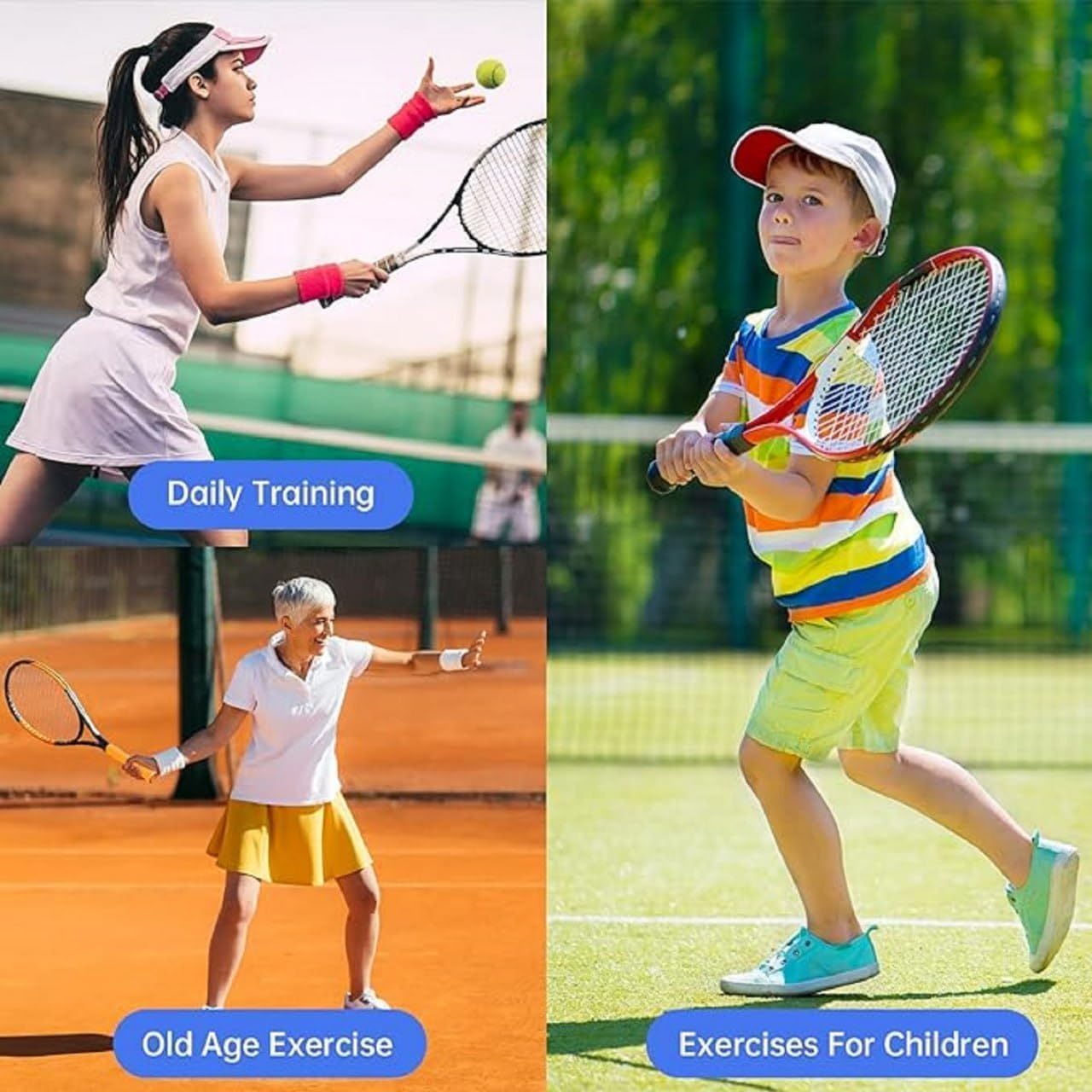 Cricket Trainer Rebound Ball, Tennis Ball with Rope, Tennis Self Training Tool for Adults and Kids, Solo Trainer Kit 3