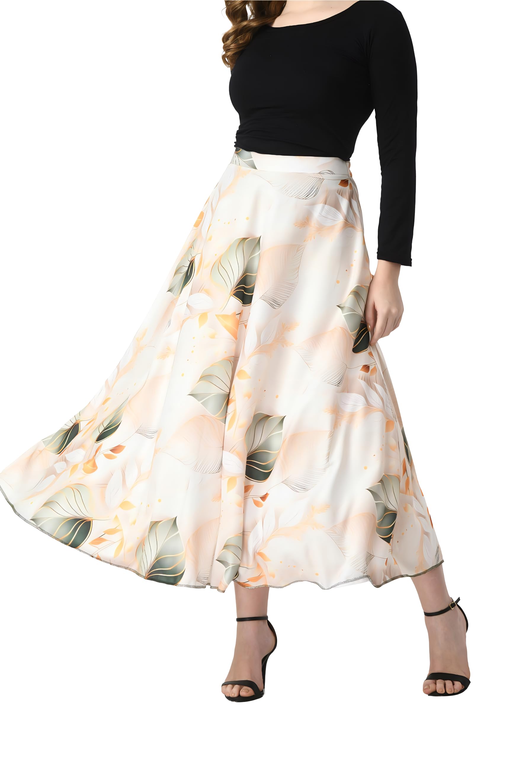 vagisha Printed Full Long Flared Skirt for Women/Girls/Ladies-picture-26