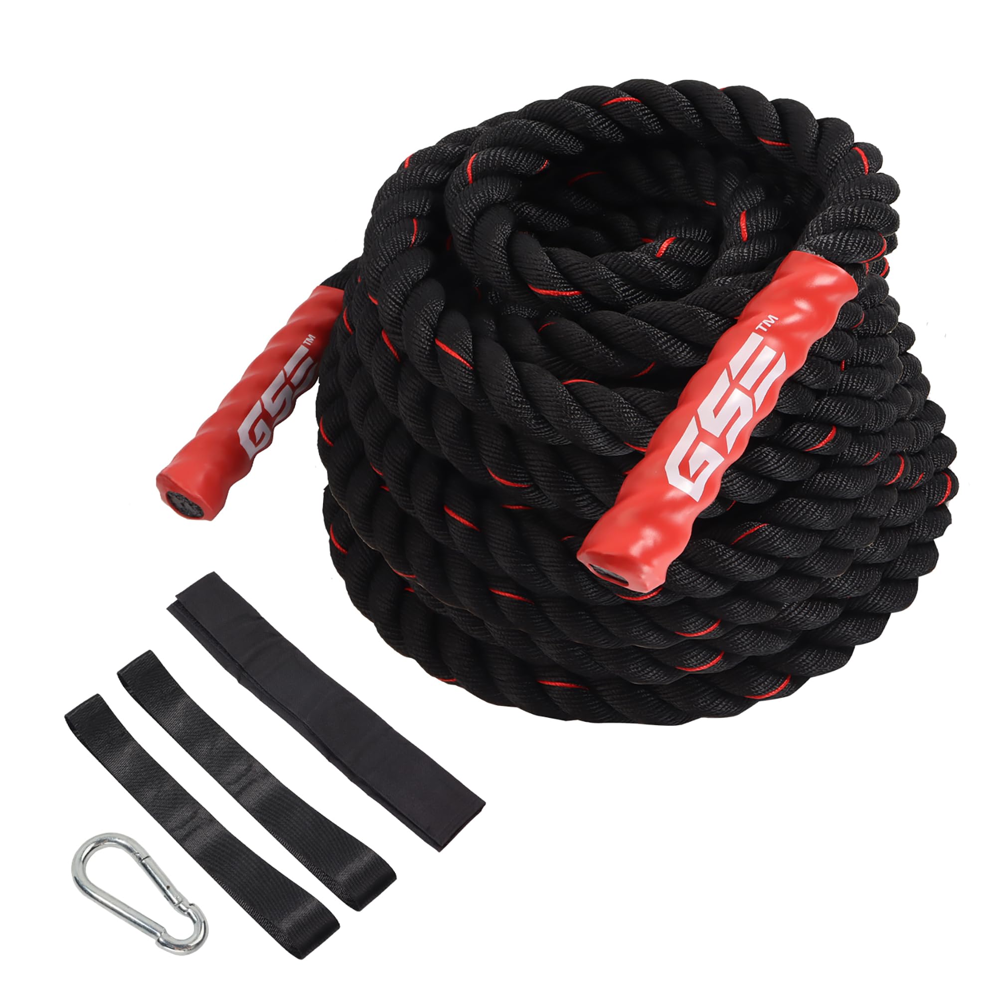 GSE Games & Sports Expert Gym Battle Rope, Heavy-Duty Workout Ropes for Indoor & Outdoor Workout, Exercise Rope for Strength Training - 30,40,50 Feet