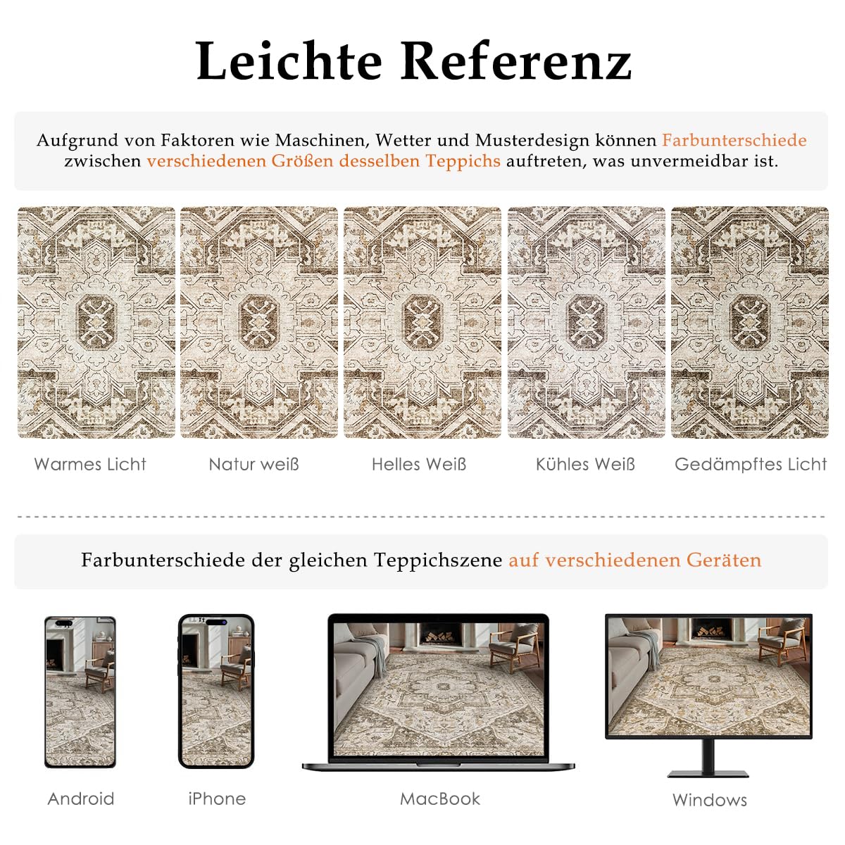 HUGEAR Vintage Tappeto Salotto Marrone Tappeti 120x180cm Soggiorno Antiscivolo Lavabile in Lavatrice Tapette Camera da Letto Sala Ufficio Bambina Bambino Pelo Corto Grande Carpet