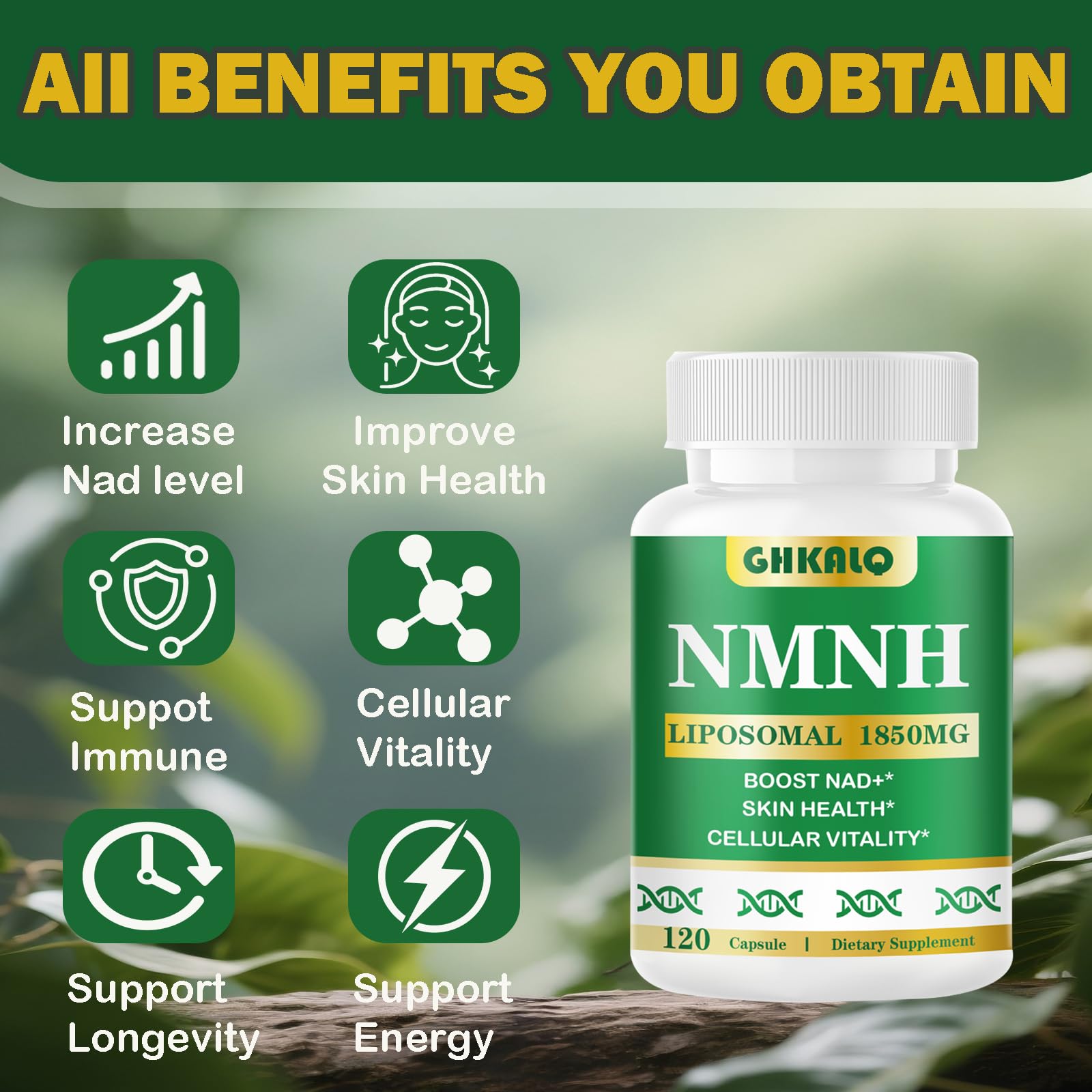 Liposomal NMNH Supplement 1850mg,NMN Alternative,Boost NAD with Resveratrol — Amazon image 3