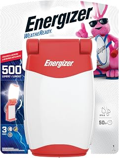 Energizer Folding LED Camping Lantern - 500 Lumens Bright, IPX4 Water Resistant, 350 Hours Runtime, Portable for Camping & Power Outages