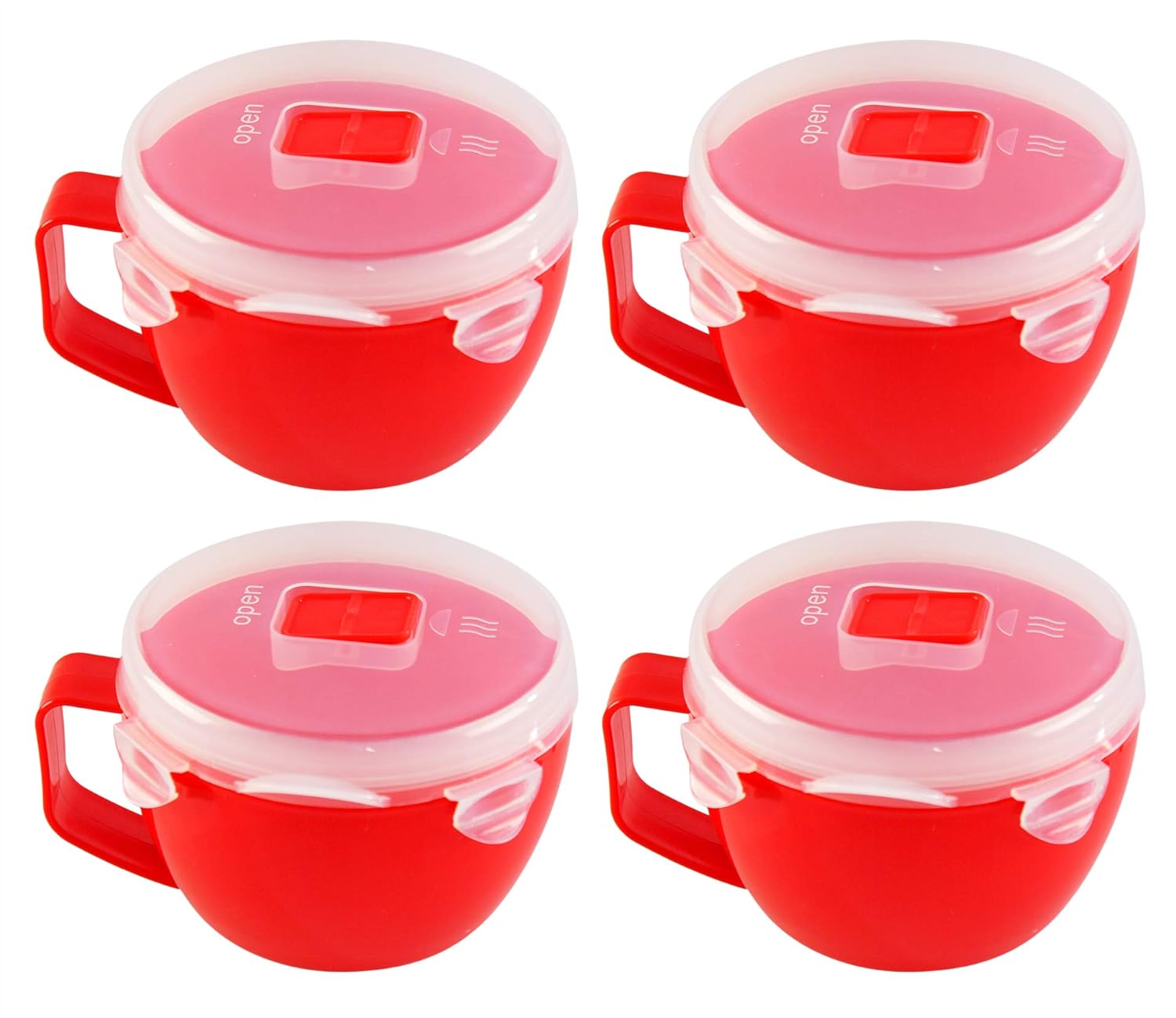 Buy HomeX Microwave Soup Mugs with Lid Set of 4, Microwave Soup Bowls