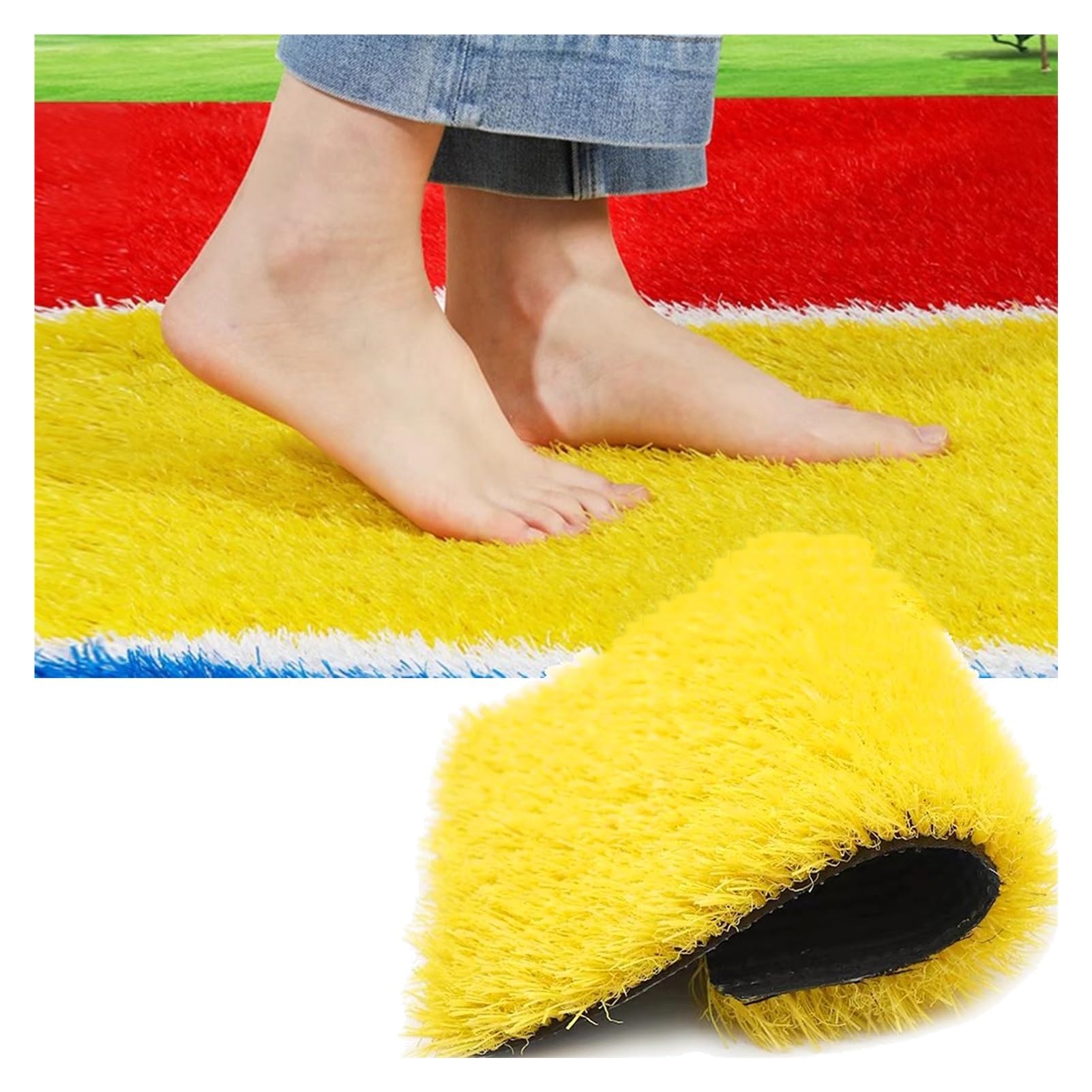 Gazon artificiel jaune 100x200cm - Tapis de pelouse synthétique 20mm pour l'extérieur