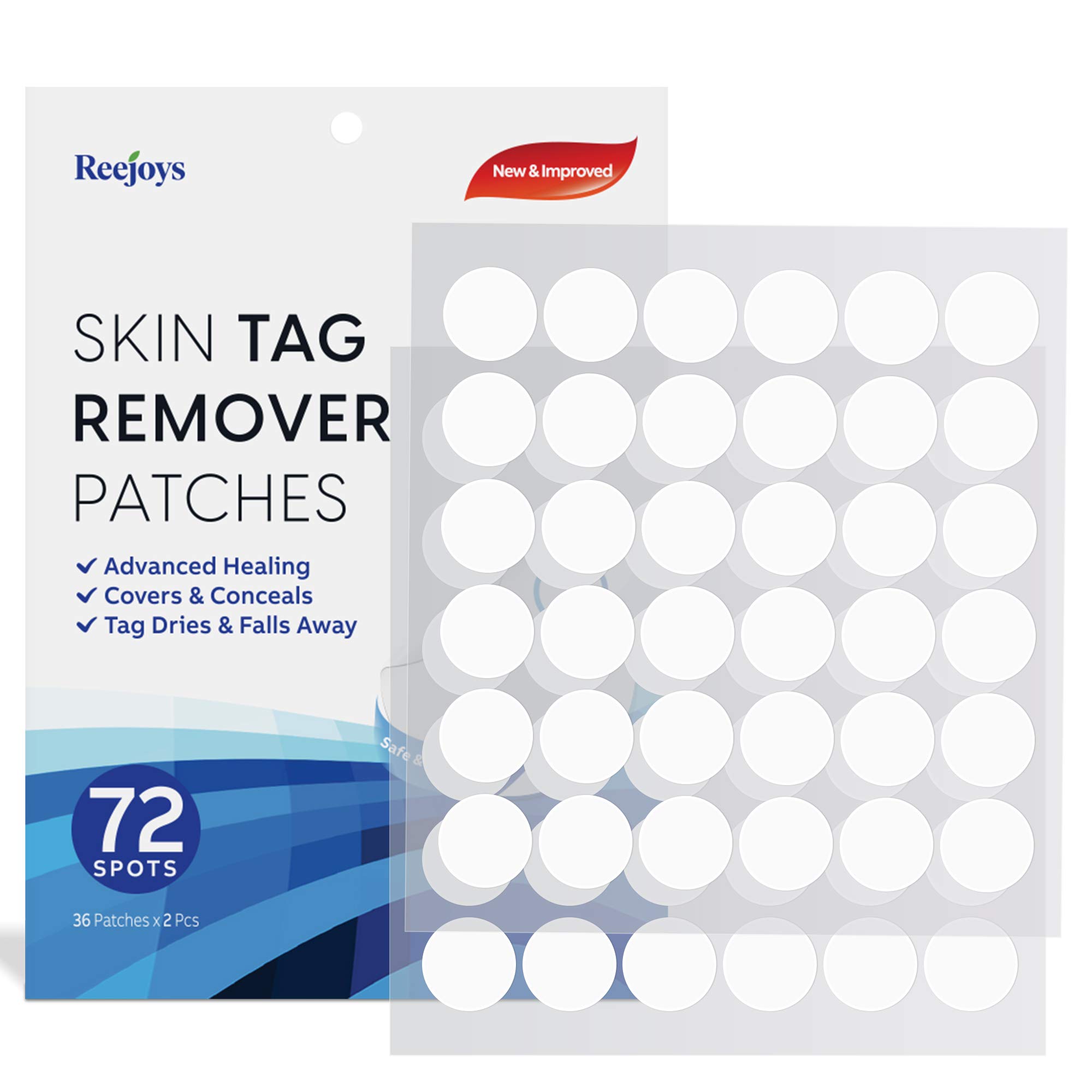 Skin Tag Remover Patches (72 Pcs), New and Improved Formula Skin Tag Removal, Skin Tags Dry and Fall Away, Safe and Effective