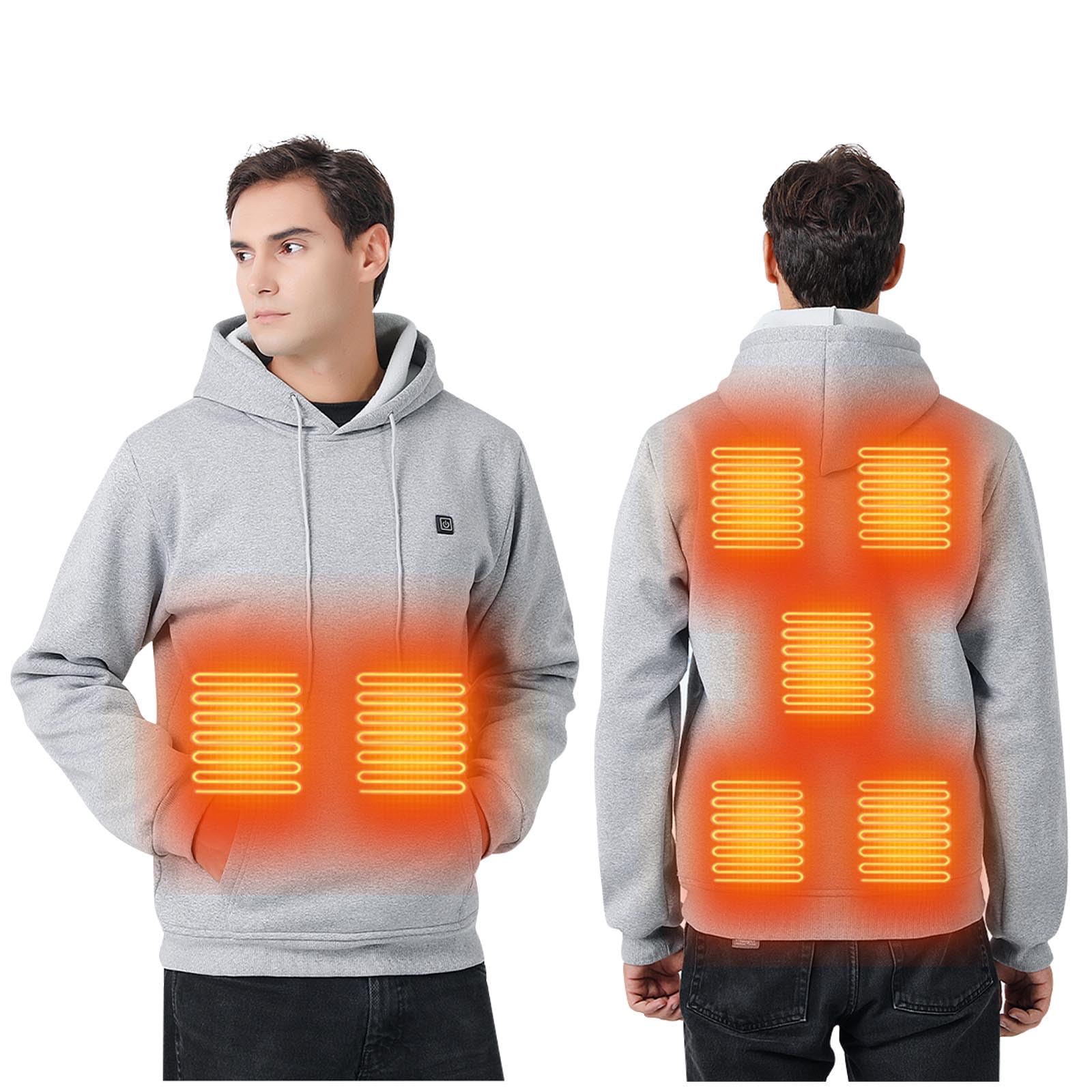 NUSGEAR Sudadera con capucha calefactable Unisex 7 Zonas Invierno Térmica