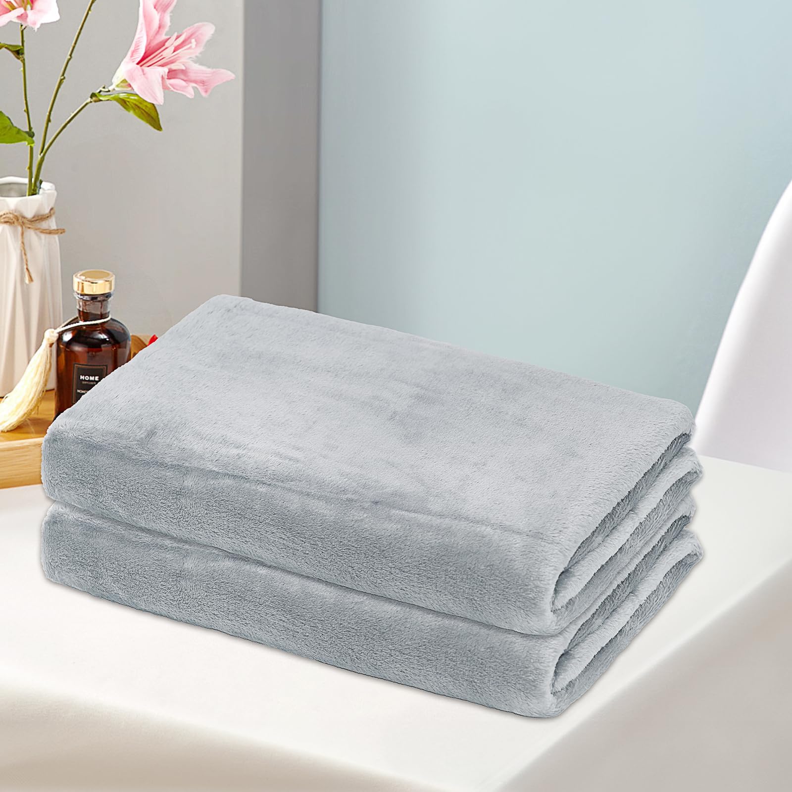 Lot de 10 Couvertures de Sieste Enfant, Plaids de Crèche Gris 100 x 120 cm | Couvertures Doux et Légers, Lavables en Machine, pour Crèche, Maternelle, Assistantes Maternelles et Voyage