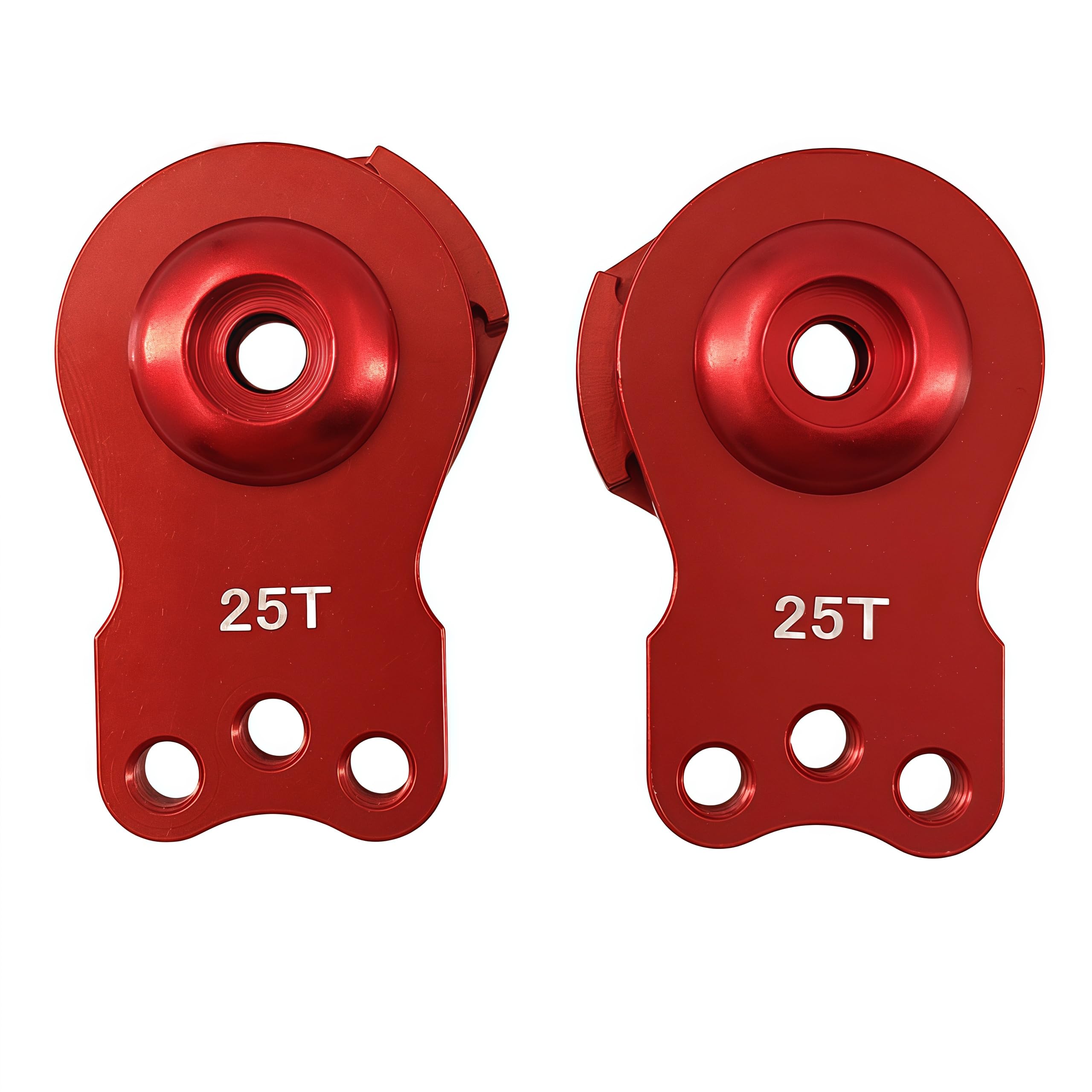 2Pcs Aluminum Adjustable 25T Hi-Torque Servo Saver for 1/10 RC Cars, Compatible with Traxxas TRX4, TRX6, SCX10, Capra, Futaba & Tamiya Servos (Red)