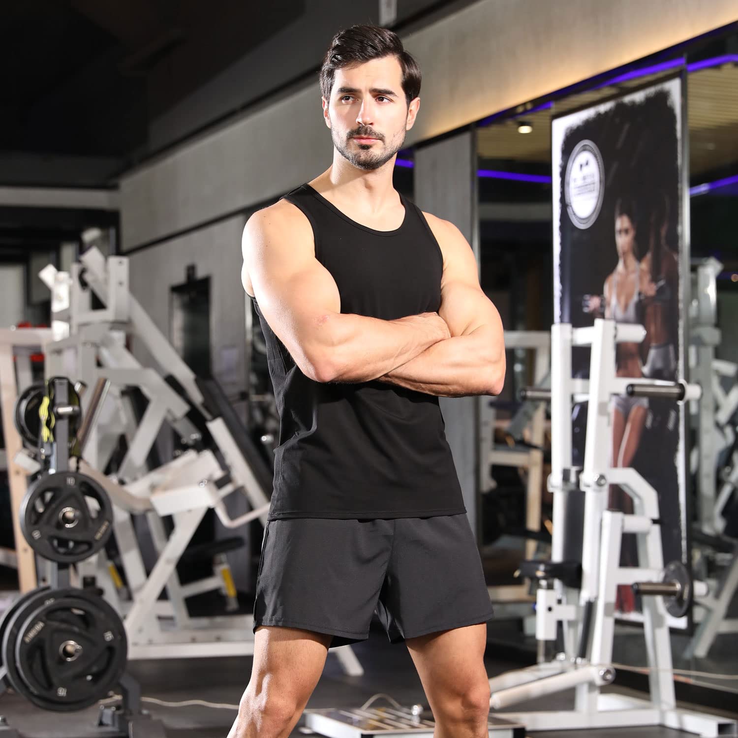 Camiseta sin Mangas de algodón para Hombre, para Gimnasio, musculosa, Fitness