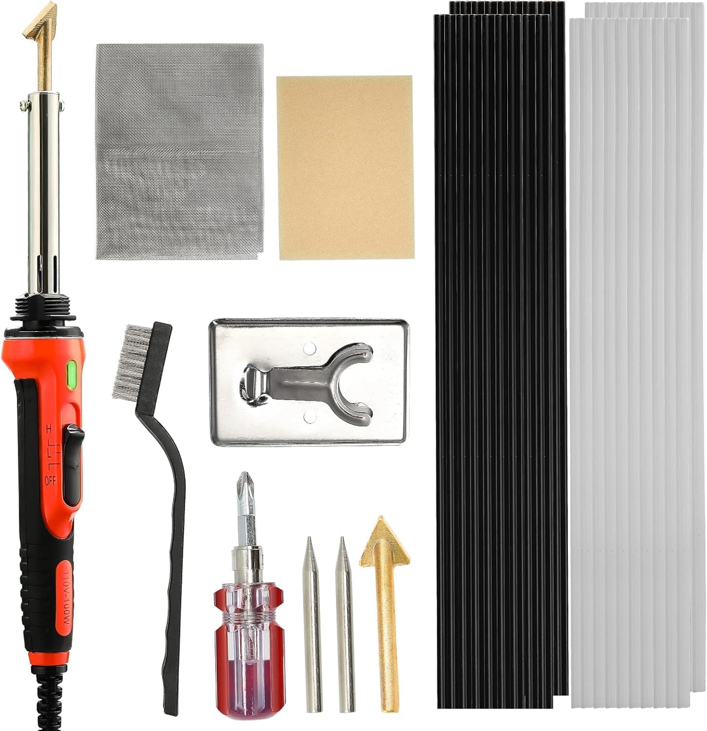 Welding Kit with Soldering Iron Tips, Fast Heating 2-in-1 Plastic Welder Soldering Iron Gun, Temperature Control with Indicator for DIY, Car Bumper, Dashboard, Kayak, Canoe Repair Tool