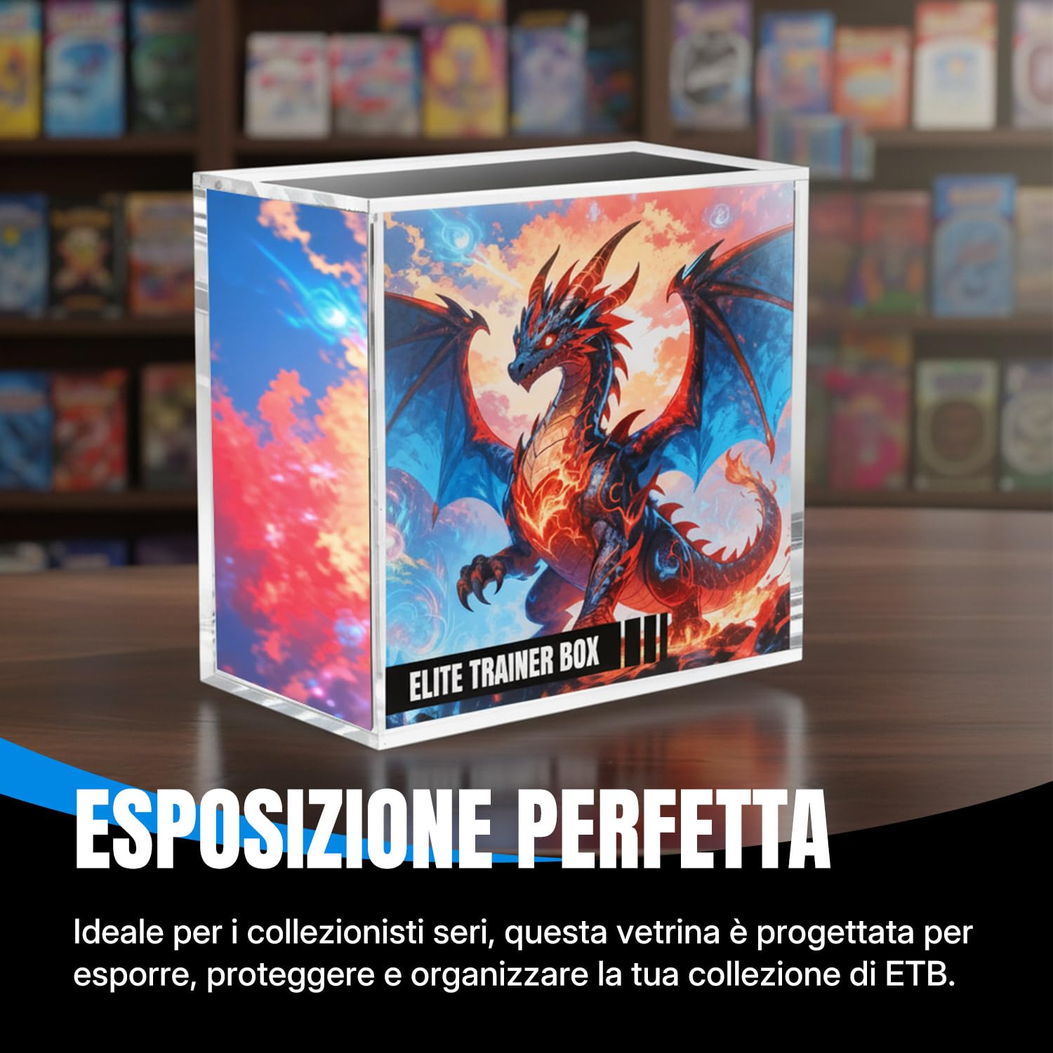 Wigearss Scatola Magnetica Acrilica, Custodia Protettiva per Pokemon Elite Trainer Box