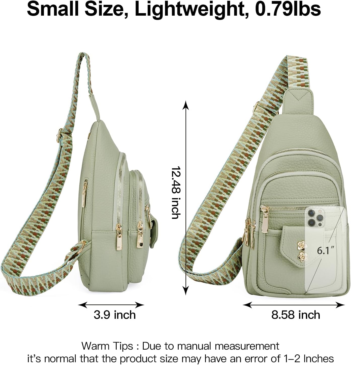 GAEKEAO Sling Bag Crossbody Bags for Women Vegan Leather Fanny Pack Chest Travel Anti Theft Purse Shoulder Bag handbags Gifts - Image 4