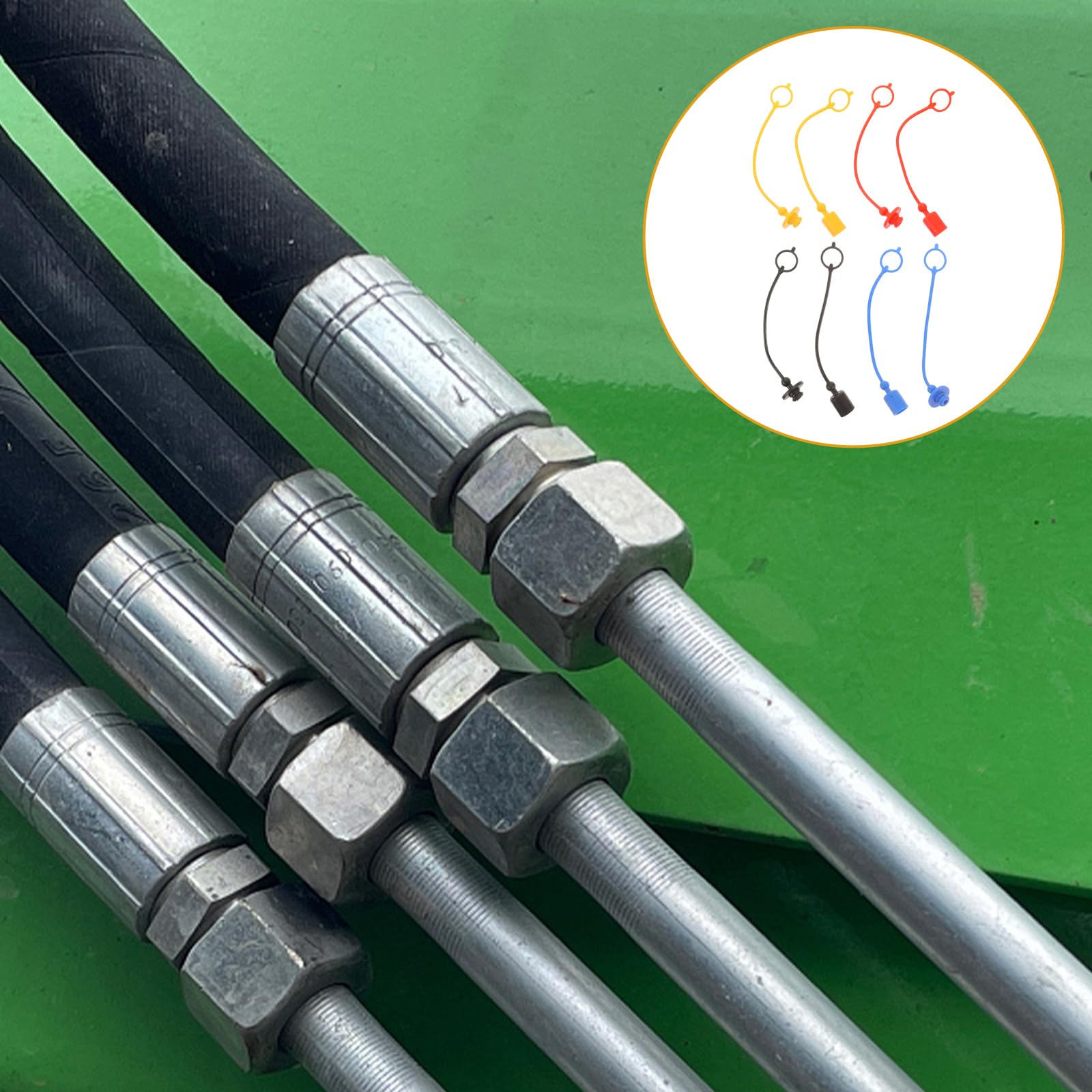 6 Sets Schnellverbinder Staubkappen – Hydraulik Kupplungsschutz, PVC, Rot, Für Luft- & Hydraulikanschlüsse