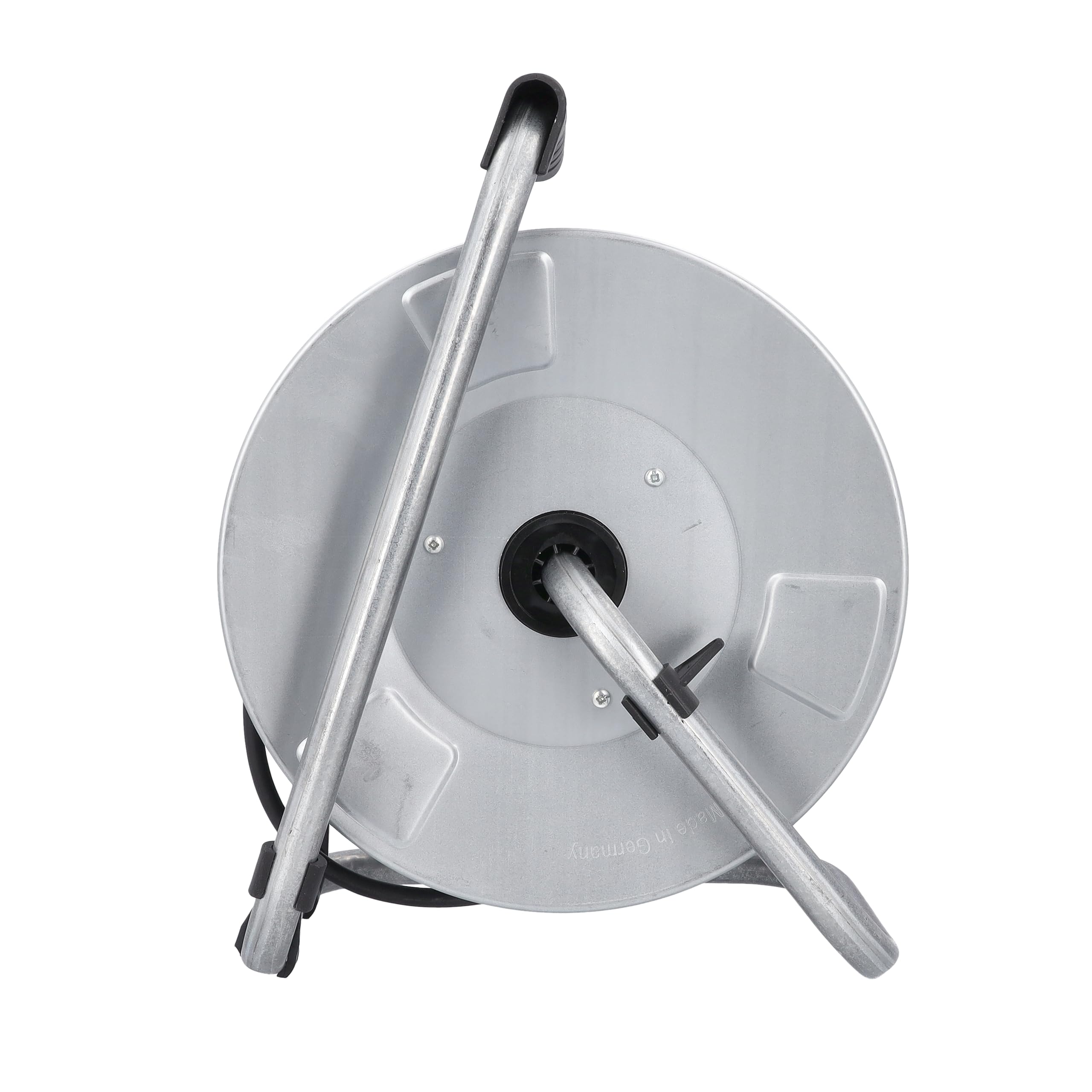 as - Schwabe enrollacables 25 m H05RR-F 3G1,5, IP44 exterior, 3 tomas de corriente con toma de tierra, Interruptor térmico, tambor de acero, Made in Germany