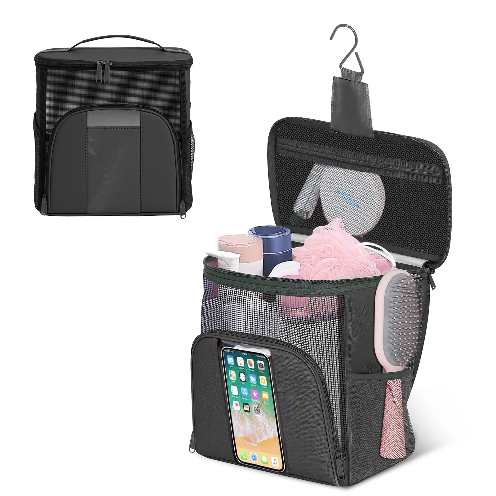 Celsisignis Mesh Shower Caddy Portable Beach Bag College Dorm Room Essentials Tote Bag for Bathroom Gym Travel Camping