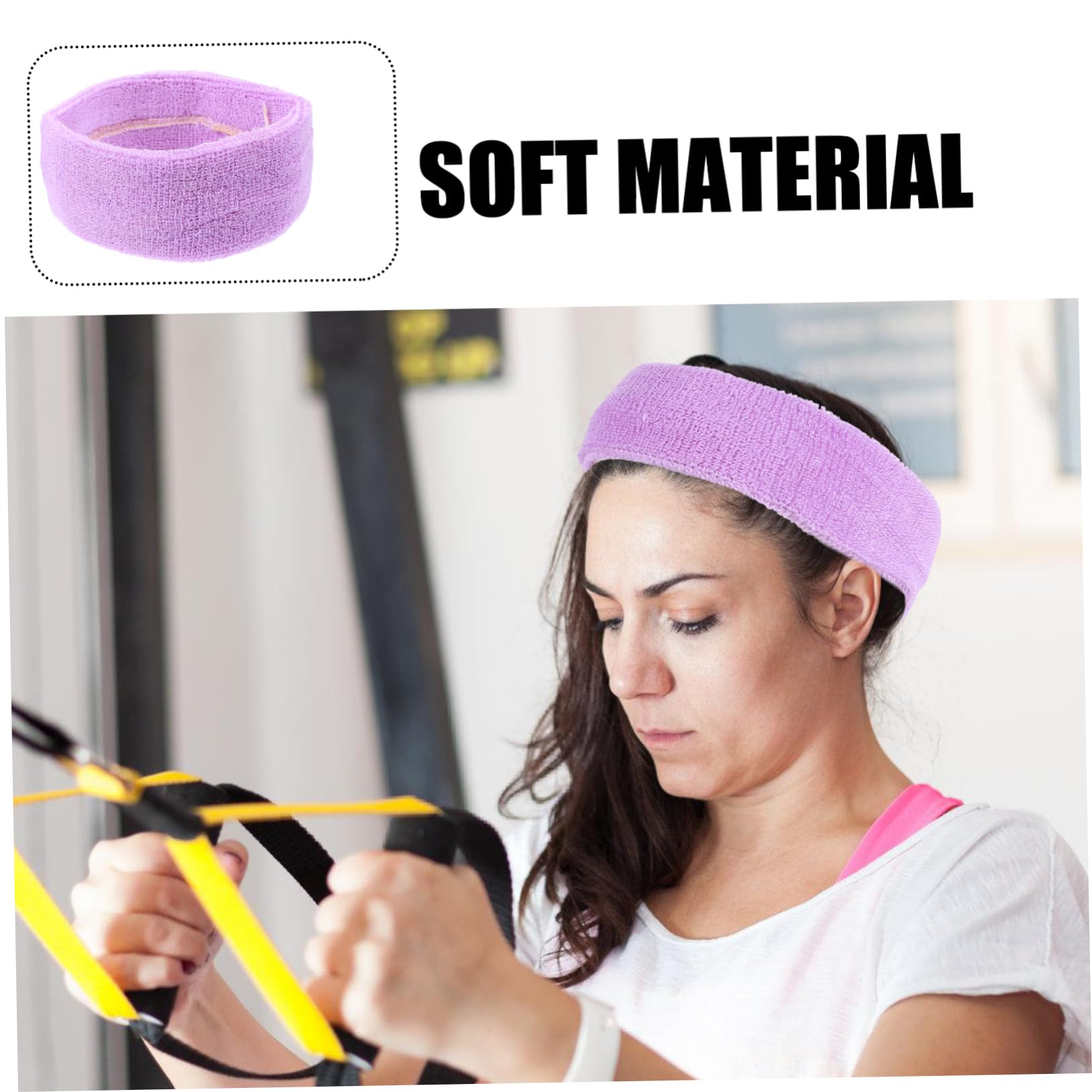 Abaodam Banda De Cabello Portátil Gris Ejercicio Negro Absorbente Bandas De Sudor Deportes Absorber Venda Yoga Gimnasia Seda Diadilla Hilo De Poliester