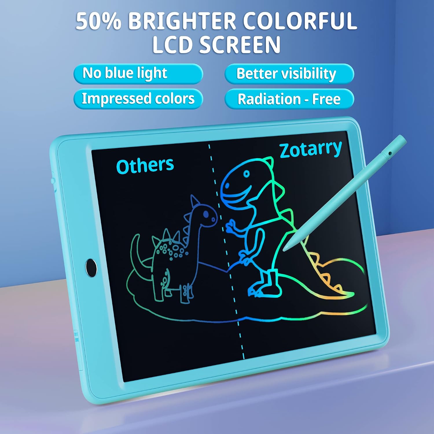 LCD Writing Tablet 2 Pack, Reusable Kids Drawing Tablet with 10inch Color Burst Screen, Erase Button, Toddler Educational Gifts Toys for 3 4 5 6 7 8 Year Old Boys and Girls…