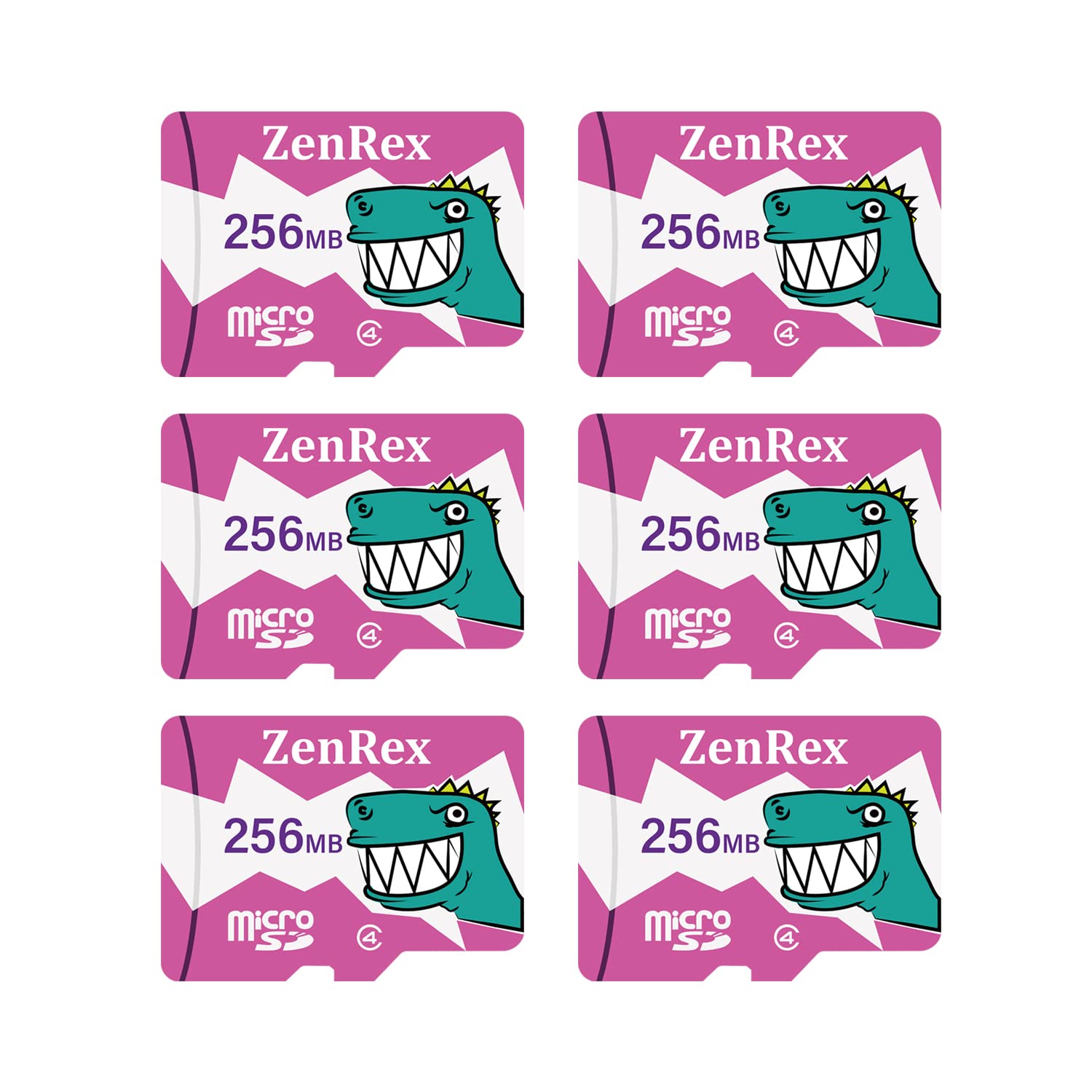 ZenRex 256MB Pack of 1, 6 Count Micro SD C4 Memory Card for Corporate Data Dtorage and File Transfer with Adapter