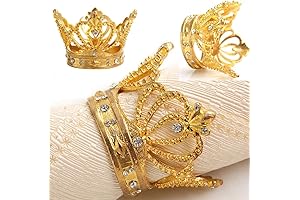 Crown Napkins Gold Design-Napkin Rings Set of 12