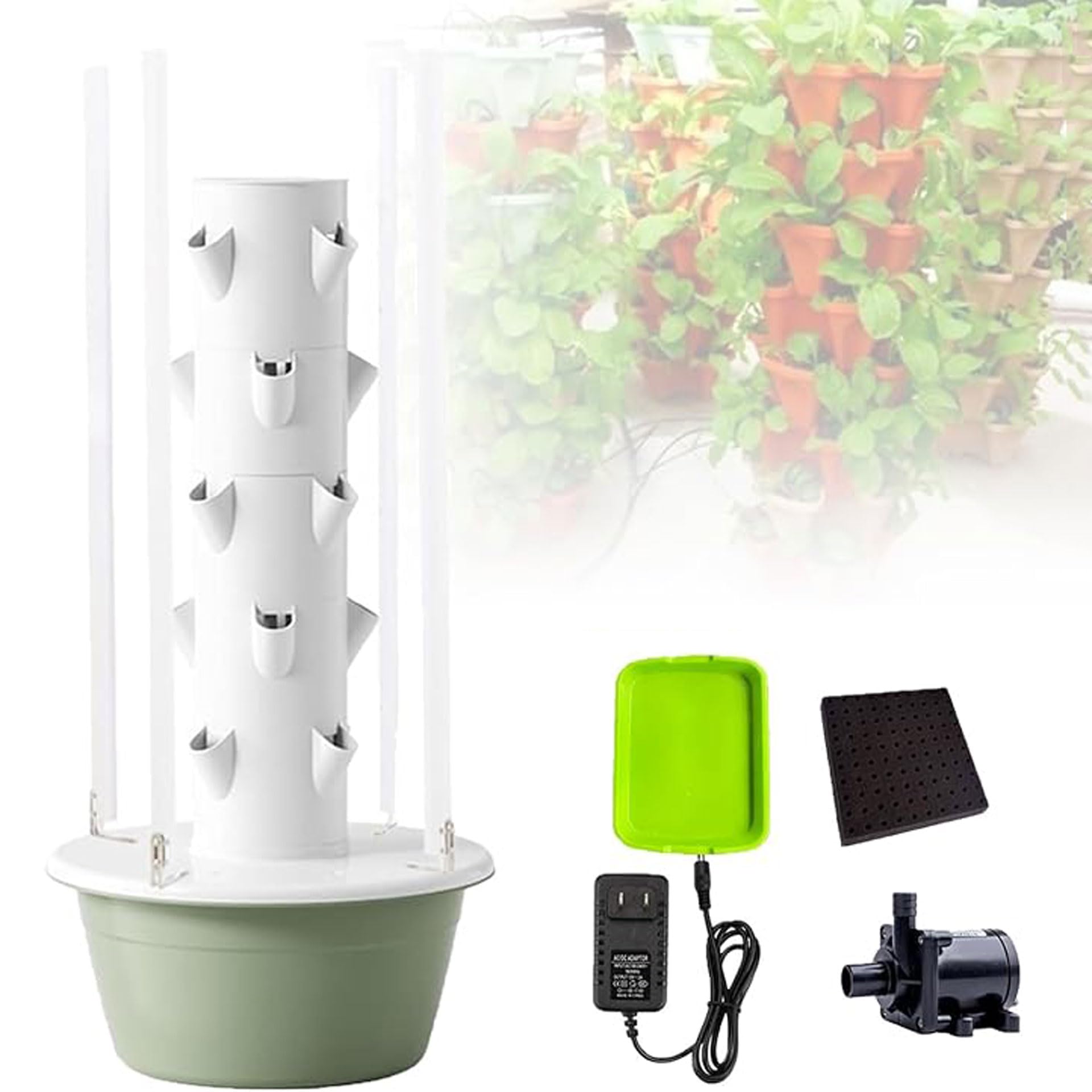 Sghjuy Vertical Hydroponic Grow Tower for Growing Fruits LED,5-layer