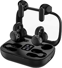 RCA EarSwitch Pro 4-in-1 Duo TWS Wireless Earbuds, Bluetooth 5.4 Open-Ear & in-Ear Dual Buds with LED Charging Case, Touch Control, Built-in Mic, 6H Playtime for Sport & Office (Black)