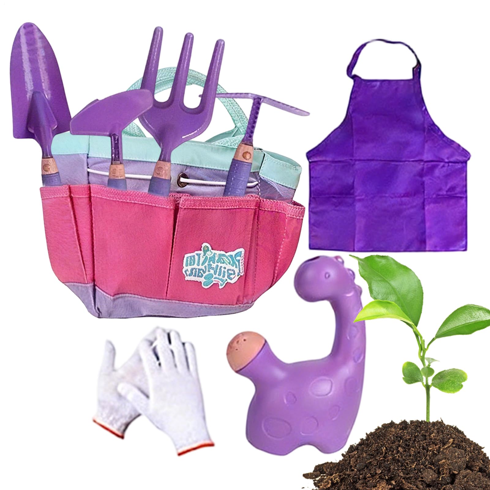 Juguetes de Jardinería para Niños Pala De Aflojar Suelo, Plantar Y