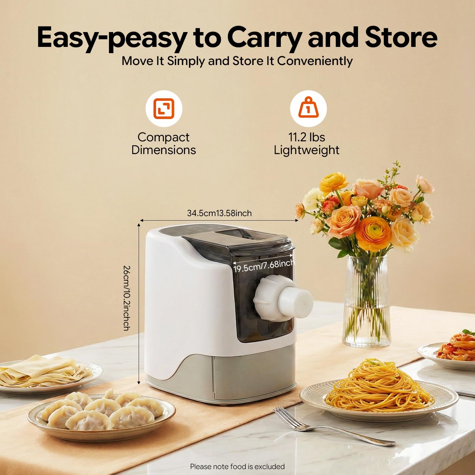 Pastamania Machine à pâtes électrique automatique 260 W avec 13 moules, capacité de 500 g, écran LED, multifonction pour la maison