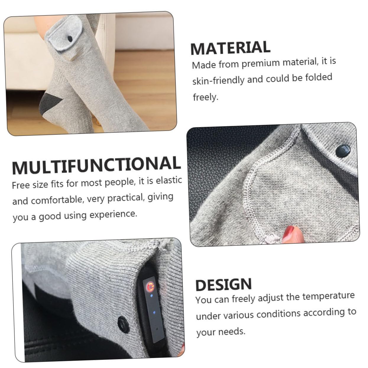 2 Paar Intelligente Beheizte Strumpfhosen Damen Elektrische Socken Wärme Socken Für Warme Socken