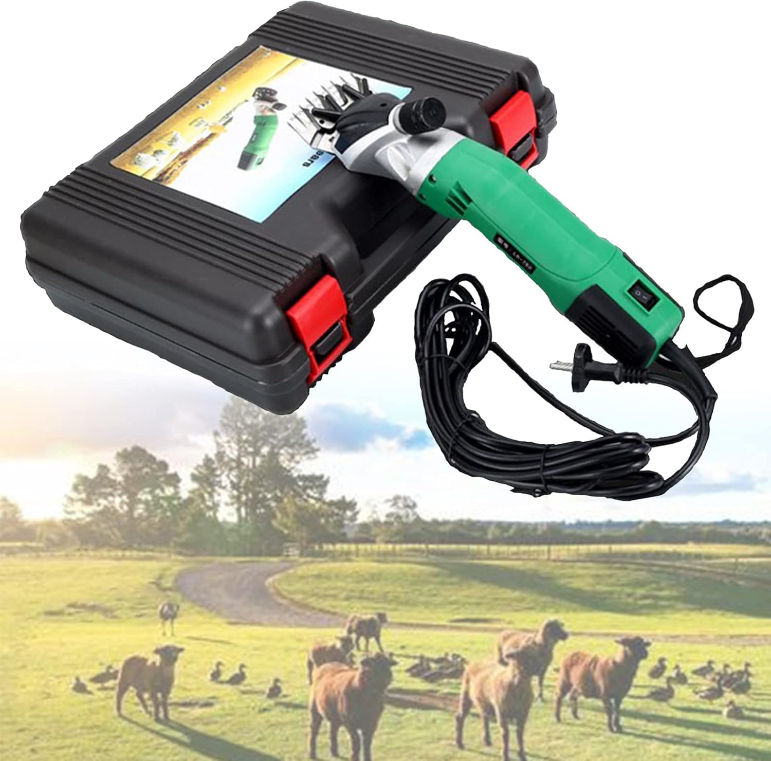 900W Electric Sheep Goat Shearing Machine Shearing Clipper Wool Scissor Electric Shears 6 Speed Adjustable for Horse/Cattle/Camel/Pachyderm,Blue-220V (Green 110V)