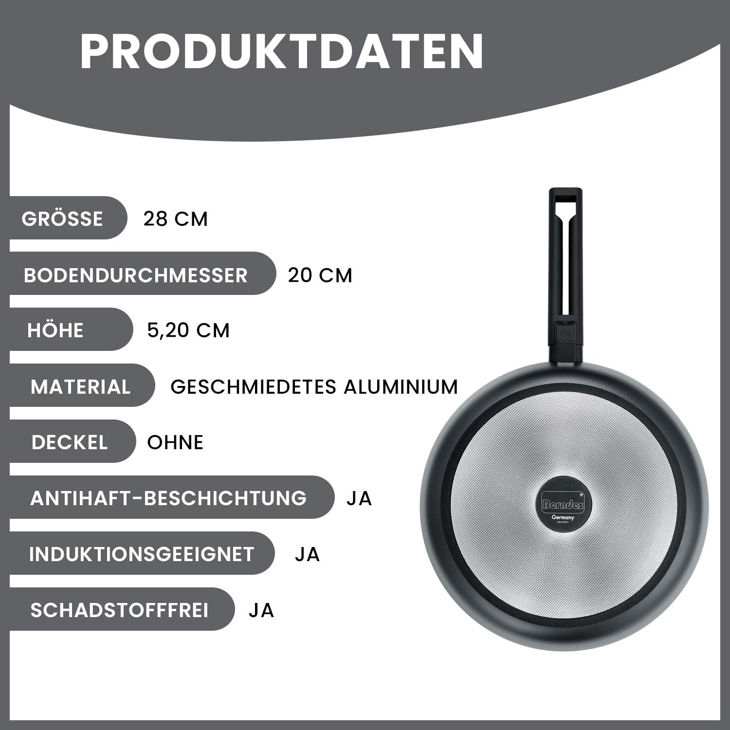 Berndes Alu Induction Frying Pan Ceramic Sealing Ø 28 cm