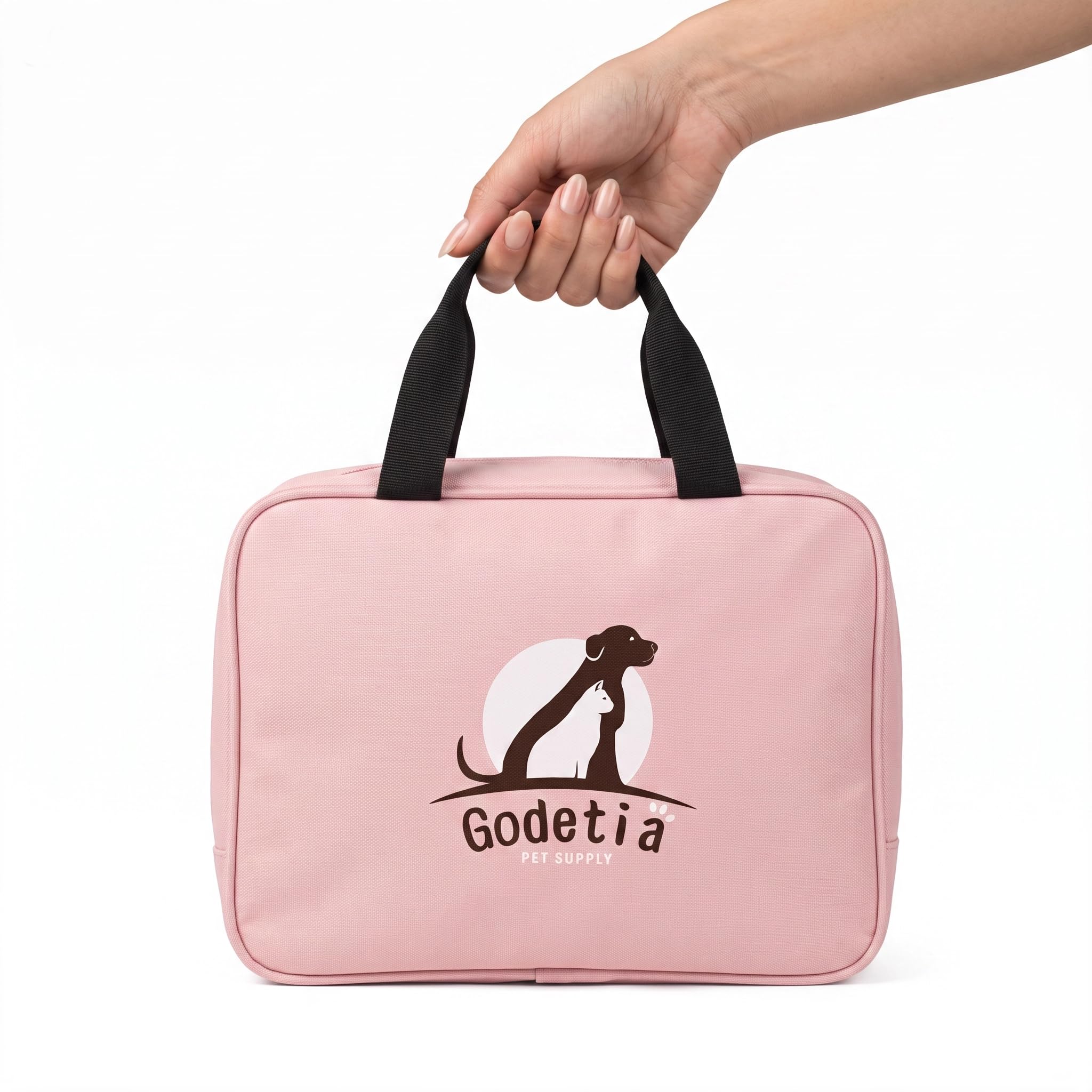 Erste-Hilfe-Set für Hunde und Katzen – komplettes Set mit Schere, Bandagen, Wundauflagen, Thermometer, Pinzette, Notfallhalsband und Tragetasche – Professionelles medizinisches Set für Haustiere