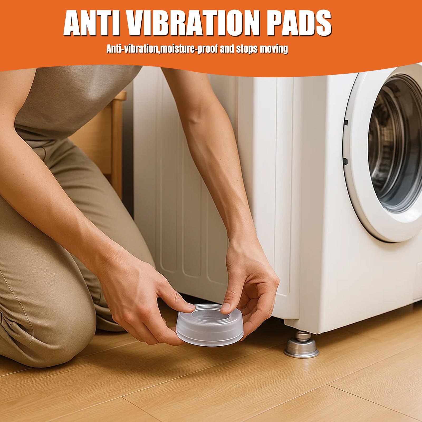 Washer Anti Vibration Pads, Clear Non Slip Stabilizers, 4 Pack — Amazon image 2
