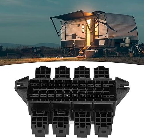 Miniatura 3 de Caja de relés, soporte de hoja de 20 ranuras, enchufe de relé de 8 vías, caja de bloque de relé universal para automóvil, camión, barco, yate