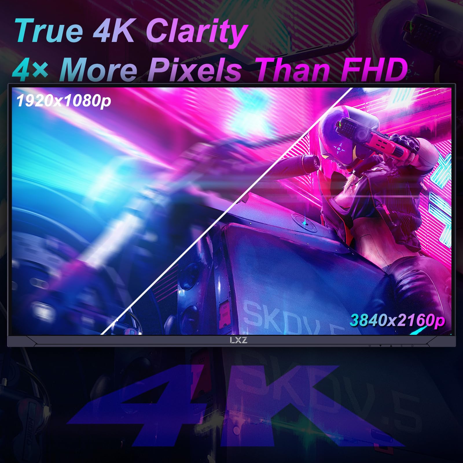 Amazon.com: LXZ 27 inch Monitor 4K UHD 144Hz Gaming Monitor – IPS