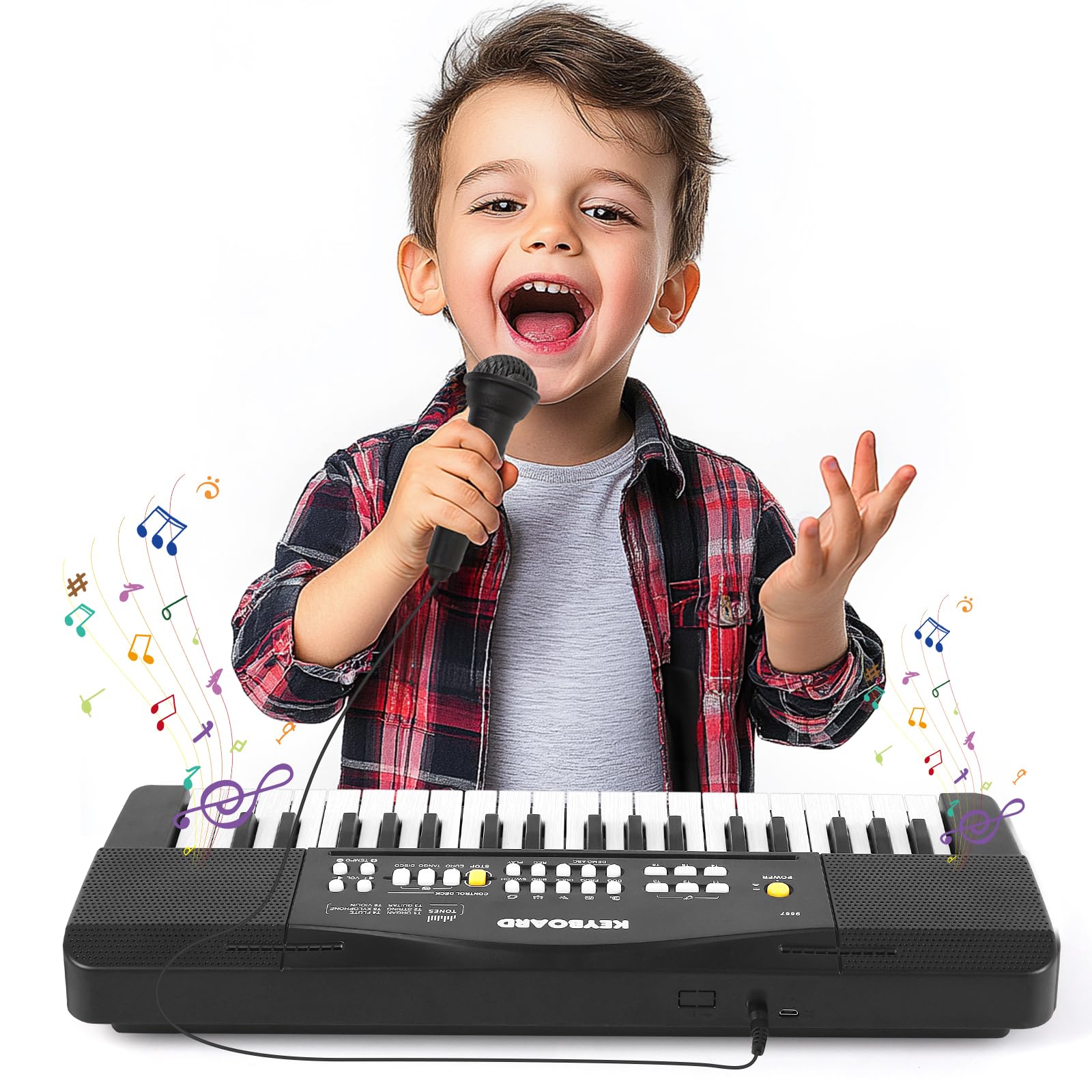 Keyboard Kinder mit Mikrofon, Multifunktions Kinder Klaviert