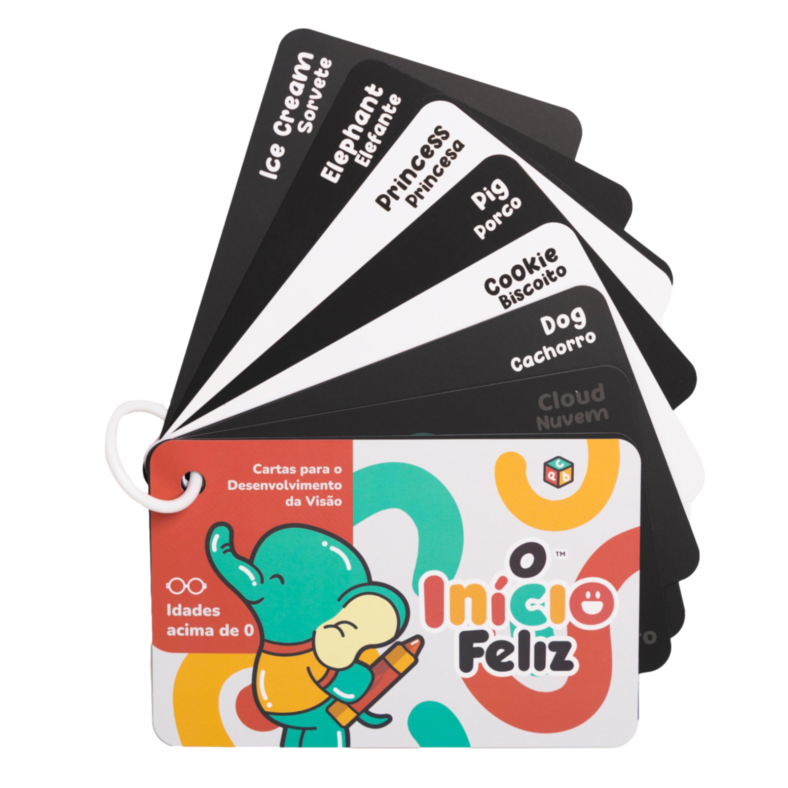 Happy Start Award-Winning High Contrast Baby Cards (English + Portuguese)