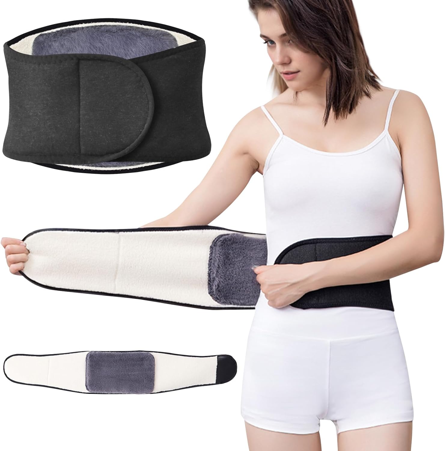 Product image of Cyiecw Rückenwärmer Kaschmir Nierenwärmer Damen, Wärmegürtel Rückenwärmer,Winter Wolle Leibwärmer für Damen,Wärmer Taillen Beschützer,Taille Unterstützung Beschützer Gürtel Band