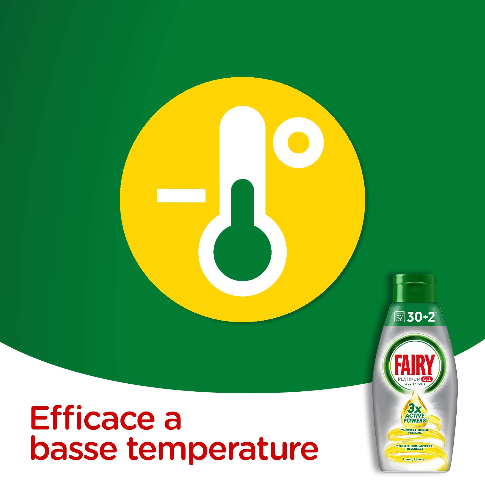 Fairy Gel Detersivo Lavastoviglie - 384 Lavaggi - 12 bottiglie da 32 lavaggi - Limone