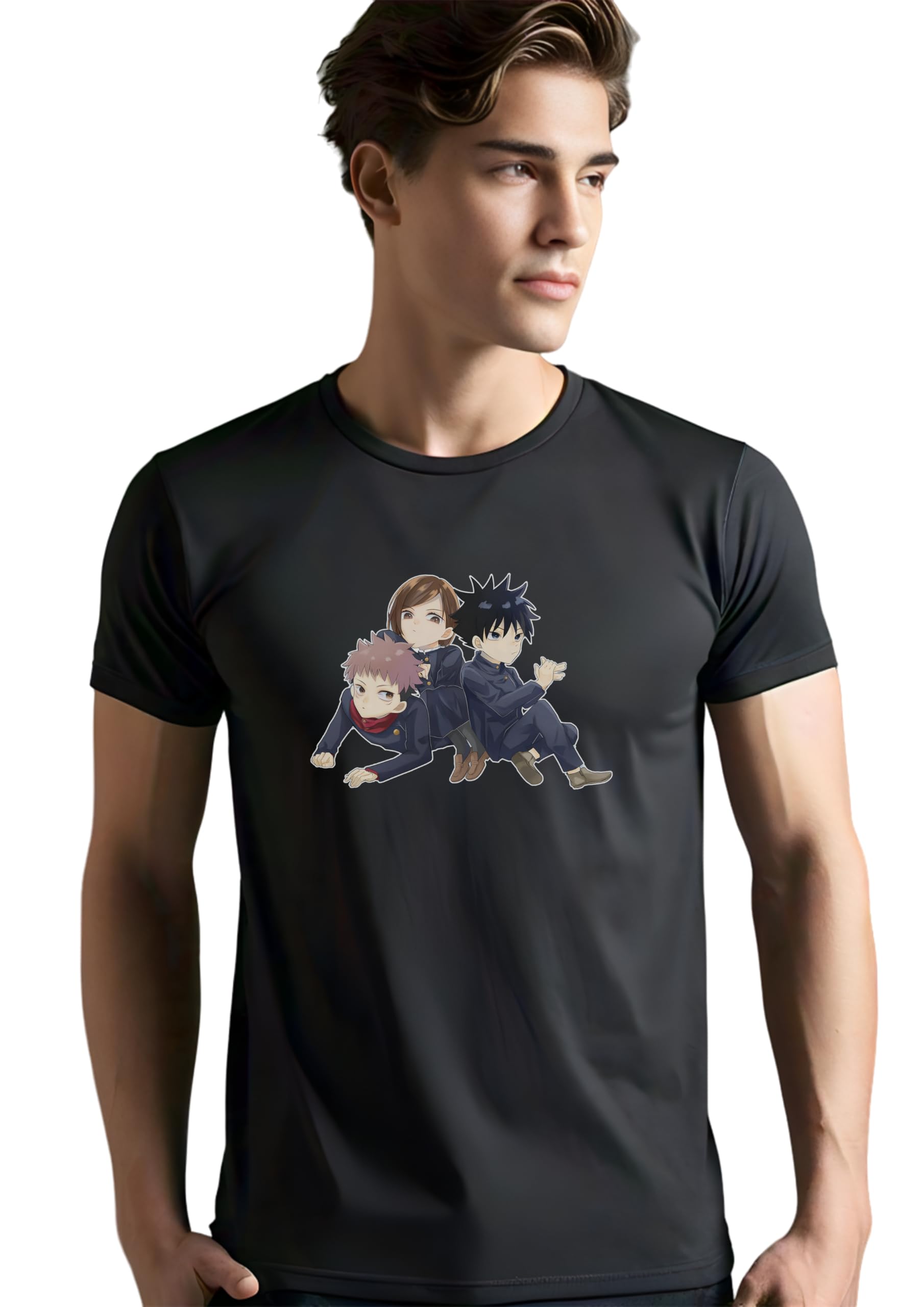 NIJUKAT Shirt for Men's Pure Cotton Biowash Rich Round Nack Half Sleeve Printed T Shirt | New Trending Design Marvel and Anime Logo and Characters Full Comfortable to Use Long Lasting Material