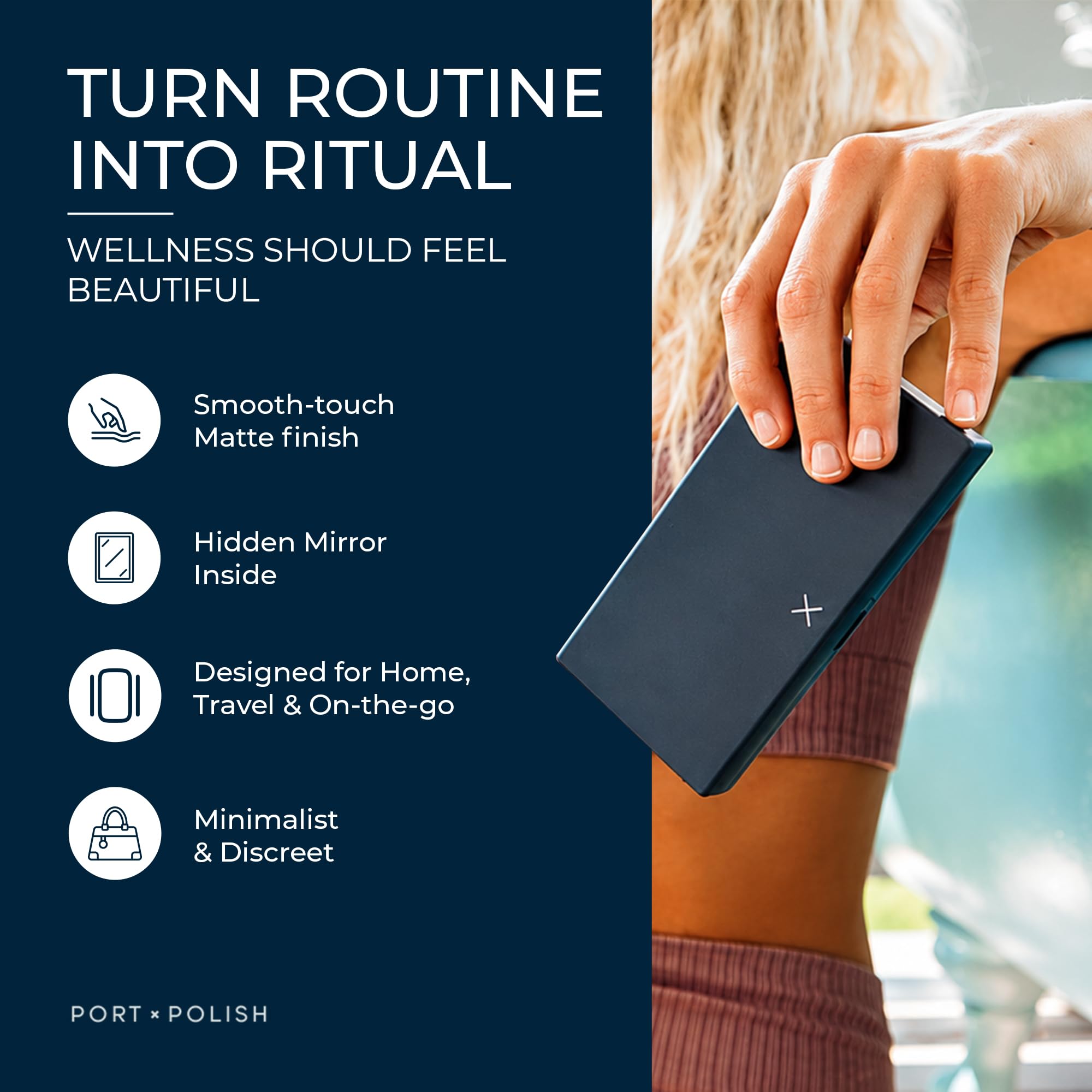 PORT X POLISH Designerski tygodniowy organizer na tabletki (AM/PM 2x Daily, liliowy) | kompaktowy, stylowy 7-dniowy futerał na suplementy witaminowe, uroczy przenośny mini podróżny pojemnik na leki,