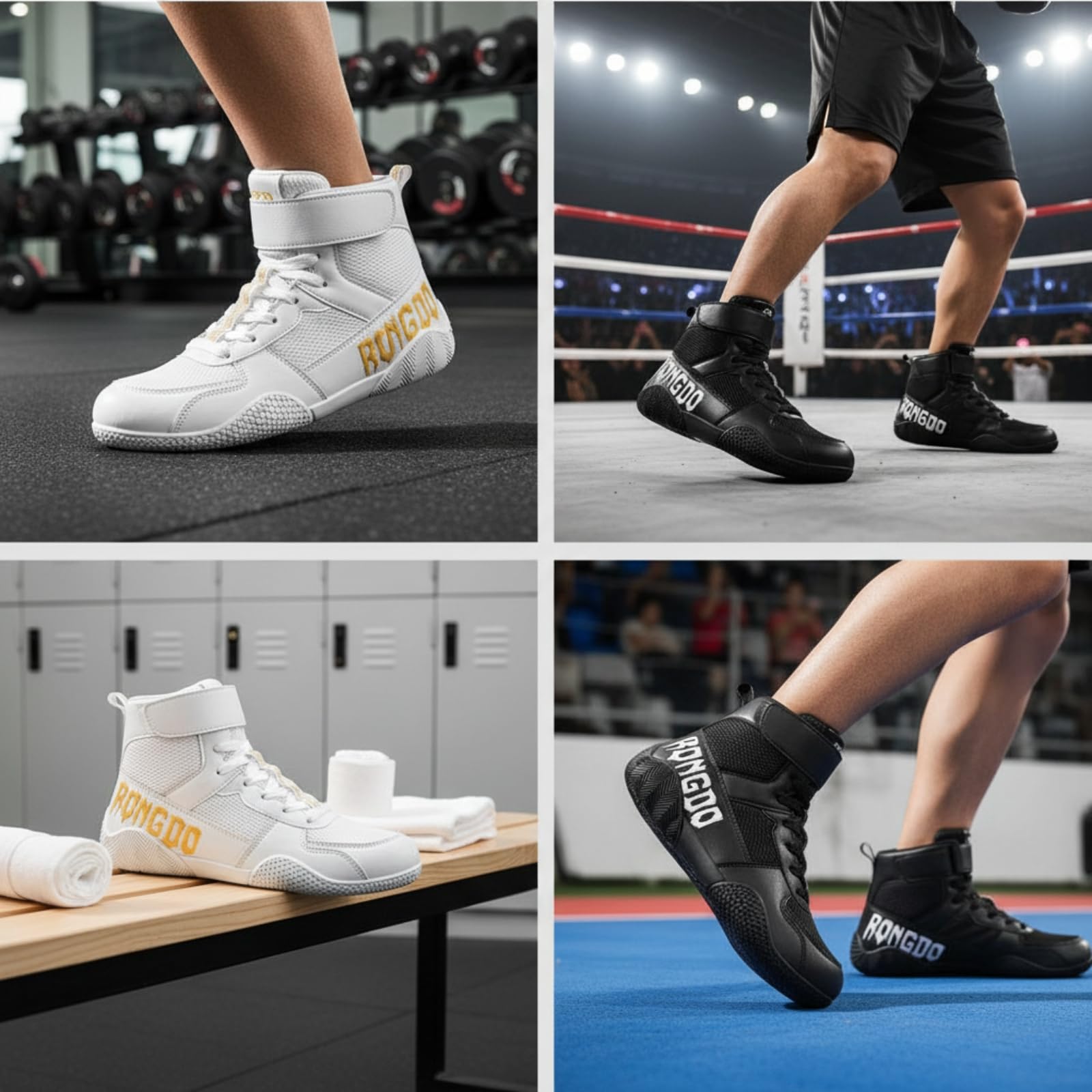 Scarpe da Pugilistico Alte Scarpe da Pugilato Antiscivolo Calzature per Atleti