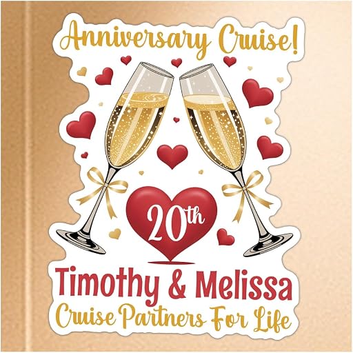TATYA Personalized Anniversary Cruise Door Magnets - Custom Cabin Decor | Custom Anniversary Cruise Door Magnets, Personalized Names And Years On Waterproof, Strong-Hold Signs For Metal Surfaces