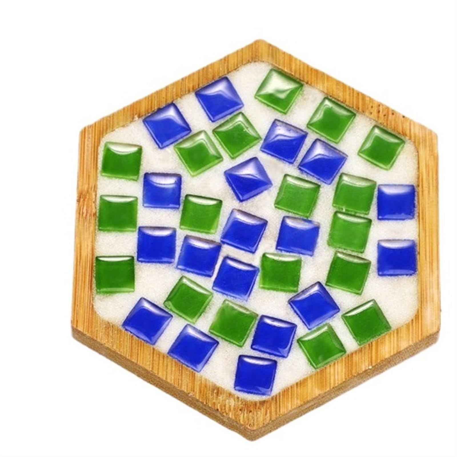 MTADSBKFP Mixed Colour Stained Glass Mosaic Tiles, Ceramics Multicolor Mosaic Tiles DIY Kit with Tools(Hexagon9x10.5gb)
