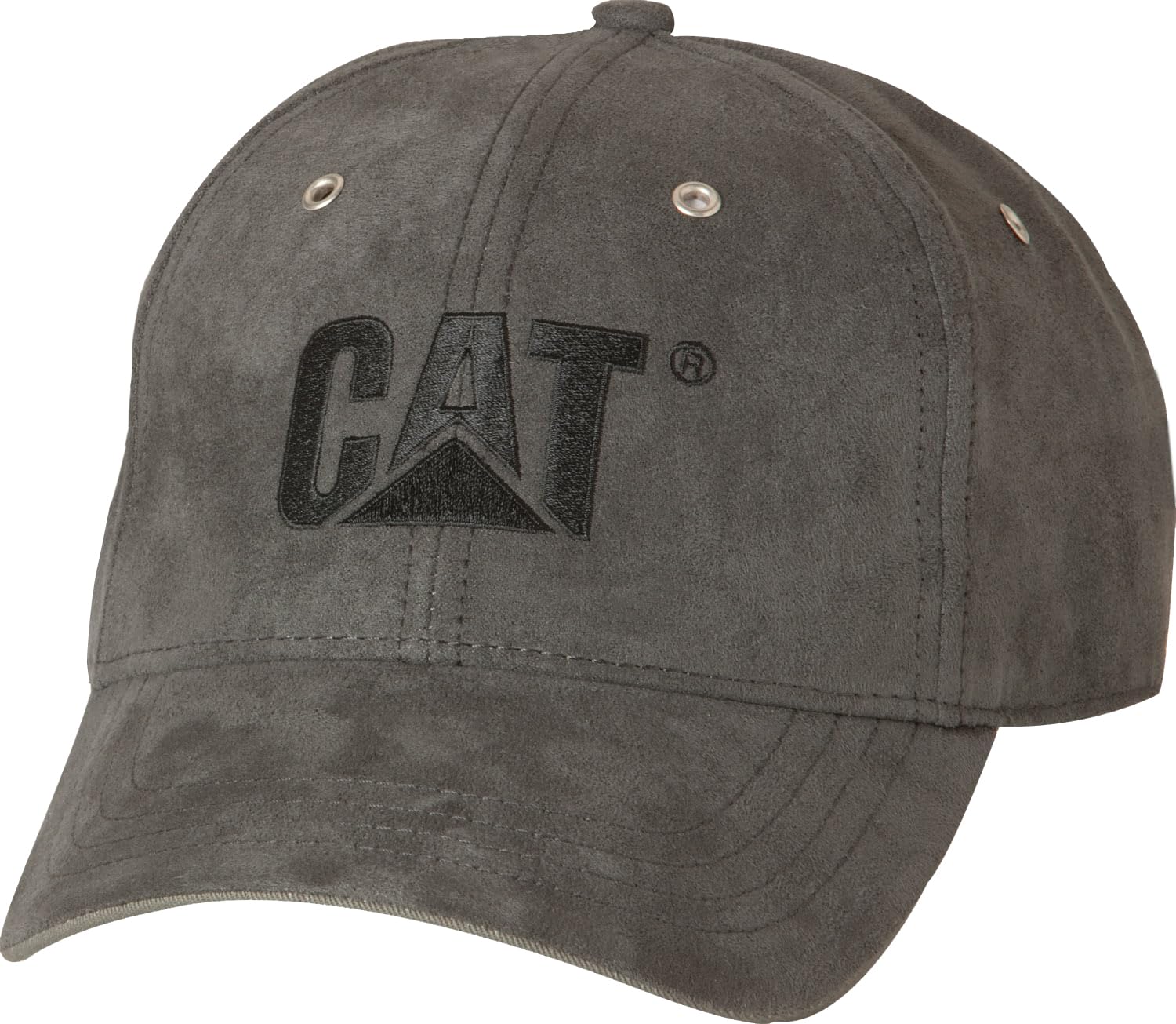 CATMen's Trademark Microsuede Hats with Embroidered Front, Curved Bill with Contrast, and Strap Back Closure