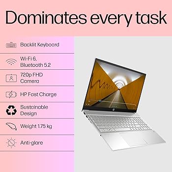 HP Pavilion 15, AMD Ryzen 5 7530U, 16GB DDR4, 512GB SSD, (Win 11