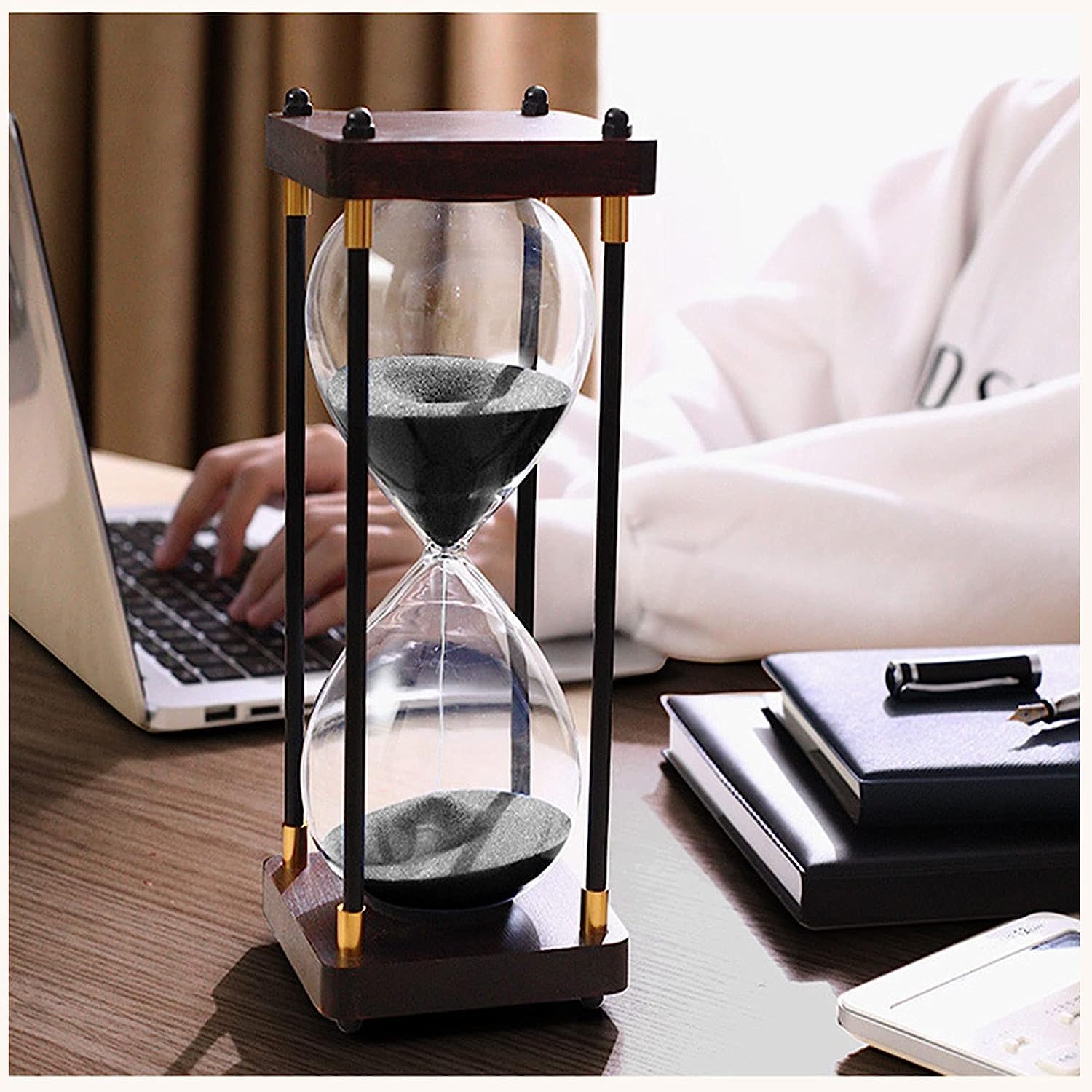 Reloj de arena, Reloj de arena Reloj de arena Temporizadores Protección dual Seguridad infantil Reloj de arena Asistente de gestión del tiempo, Regalo creativo (15/30/45/60 Minutos Reloj temporizador